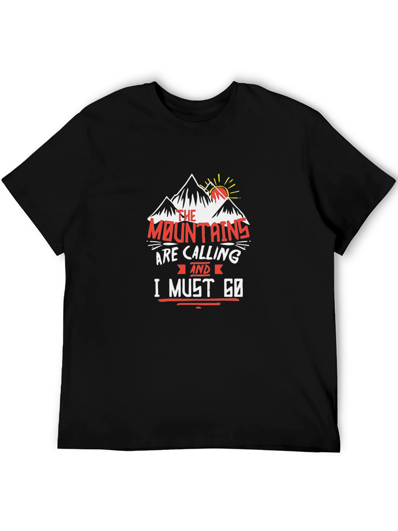Mountains are Calling Black T-Shirt