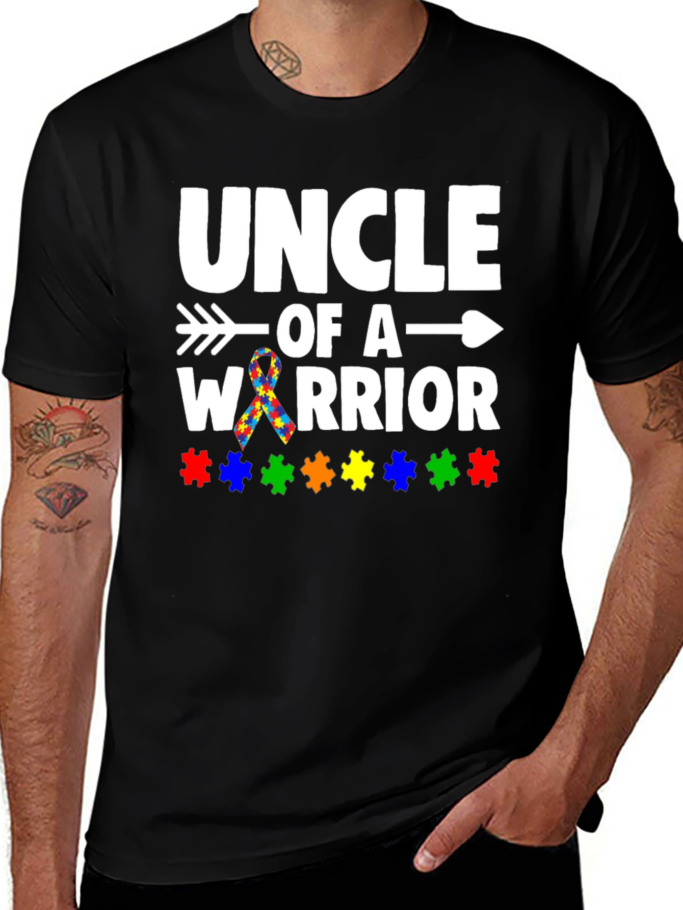 Autism Awareness T-Shirt - Uncle of a Warrior