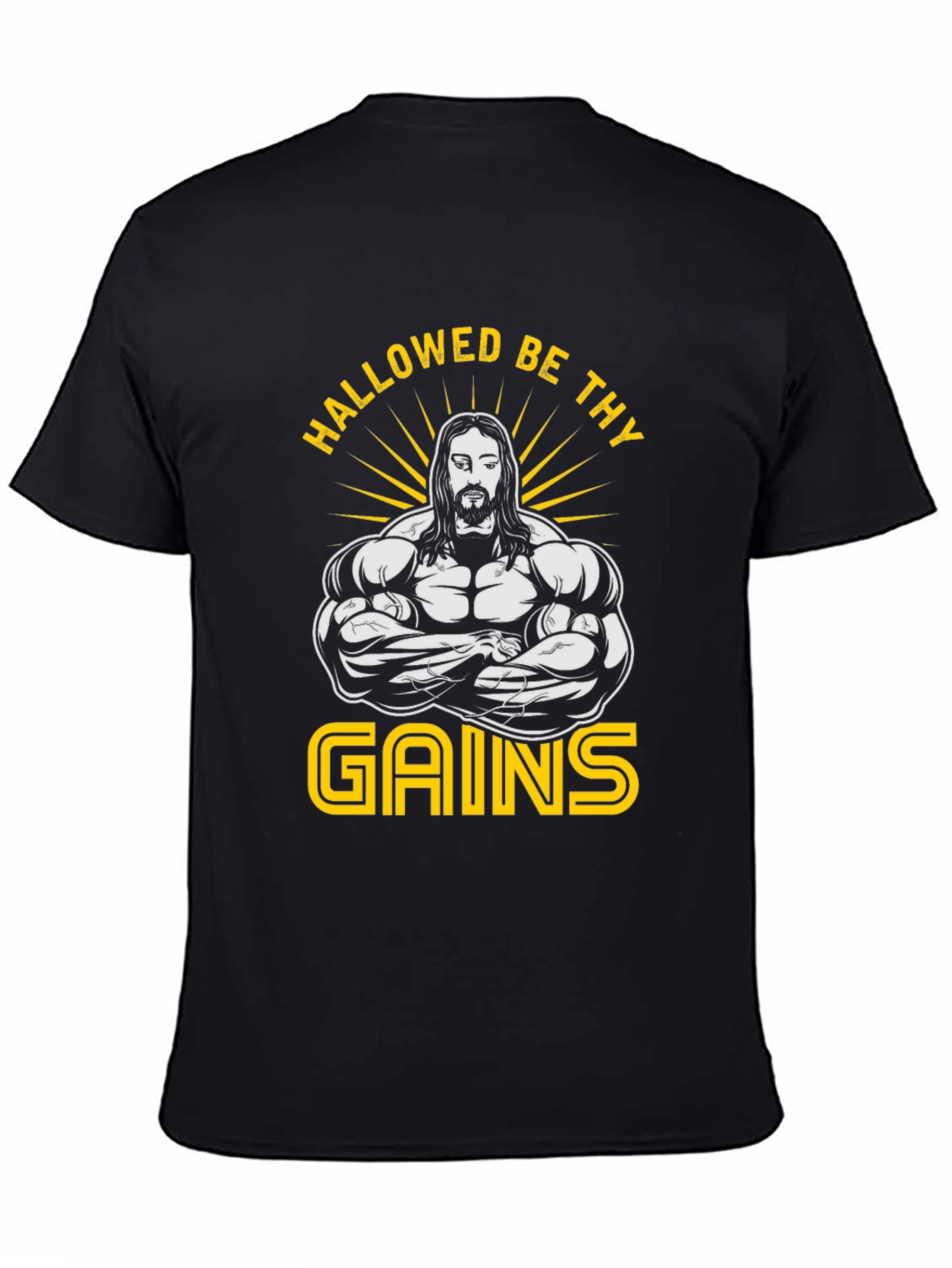 Hallowed Be Thy Gains Graphic T-Shirt - Black