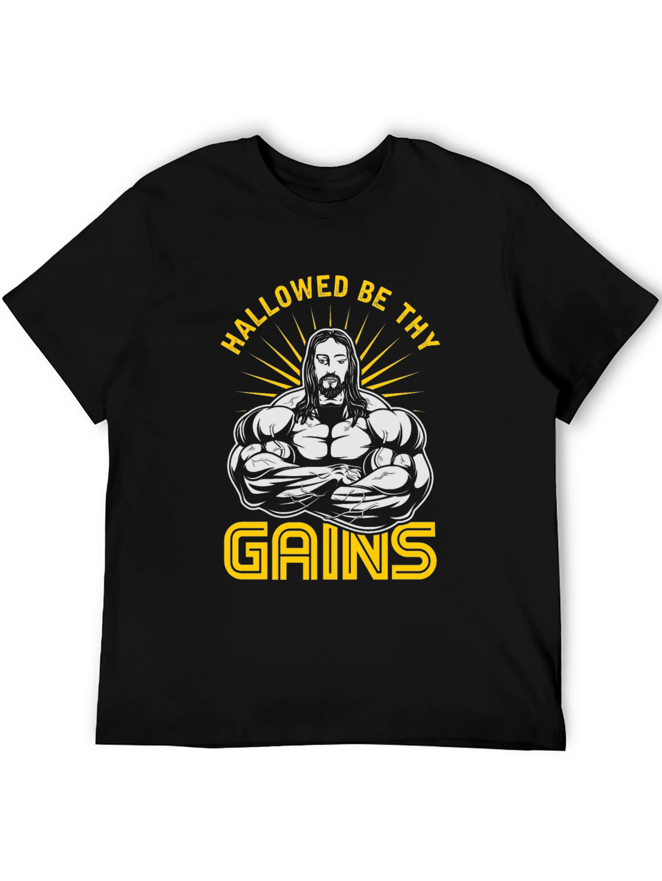 Hallowed Be Thy Gains Graphic T-Shirt - Black