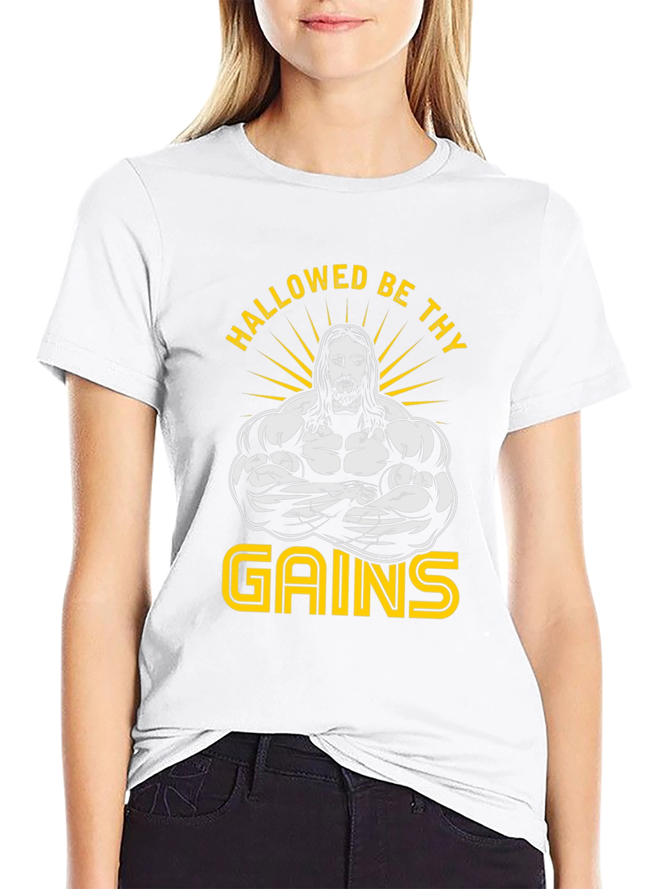Hallowed Be Thy Gains Graphic T-Shirt - Black