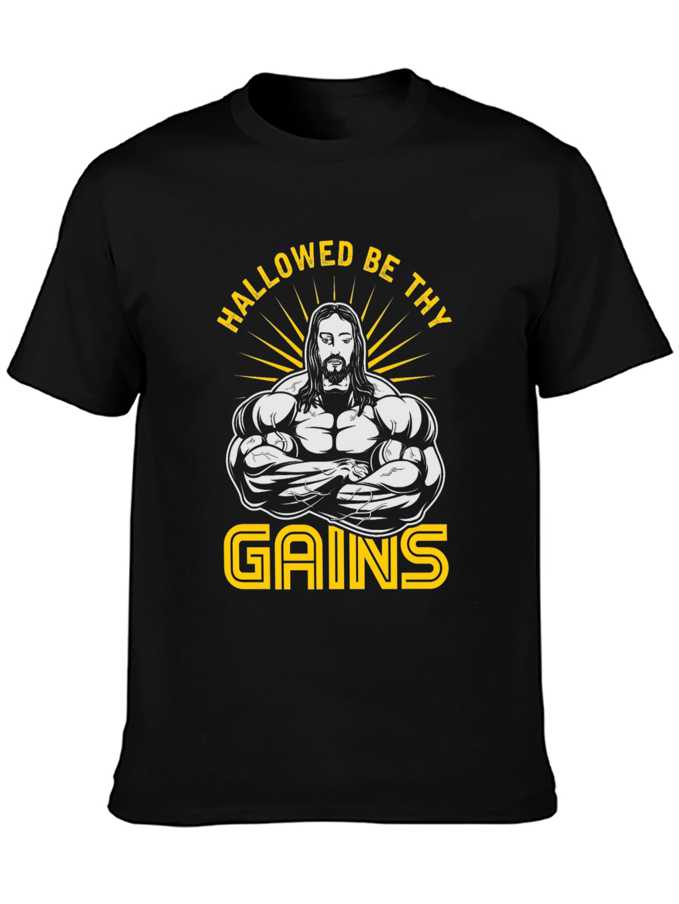 Hallowed Be Thy Gains Graphic T-Shirt - Black
