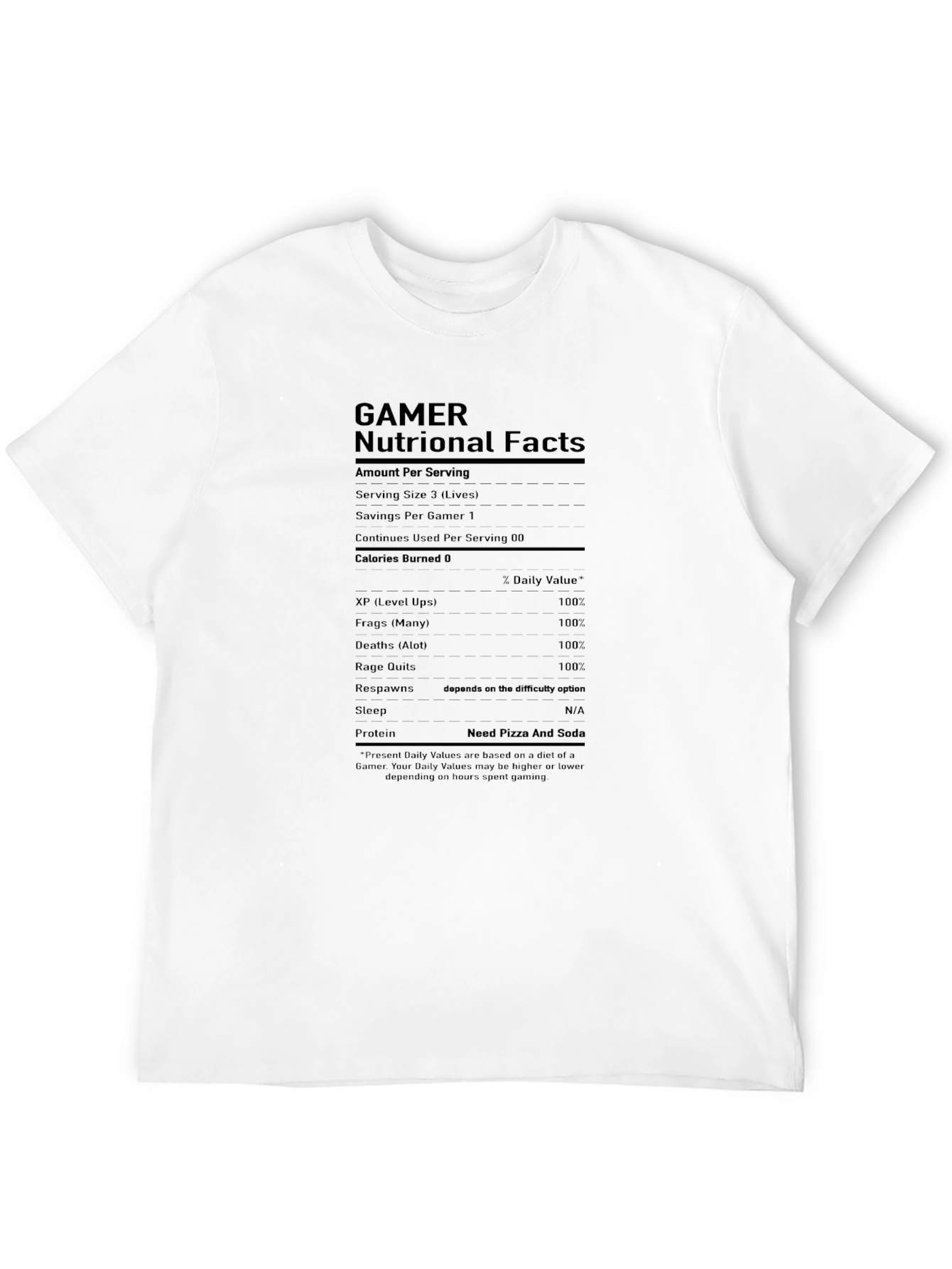 Gamer Nutritional Facts T-Shirt