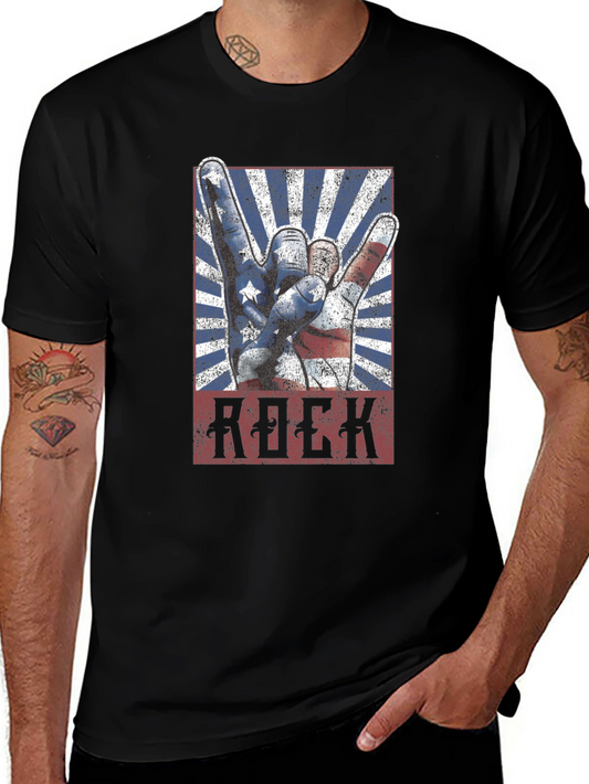 American Rock Hand Gesture Graphic T-Shirt