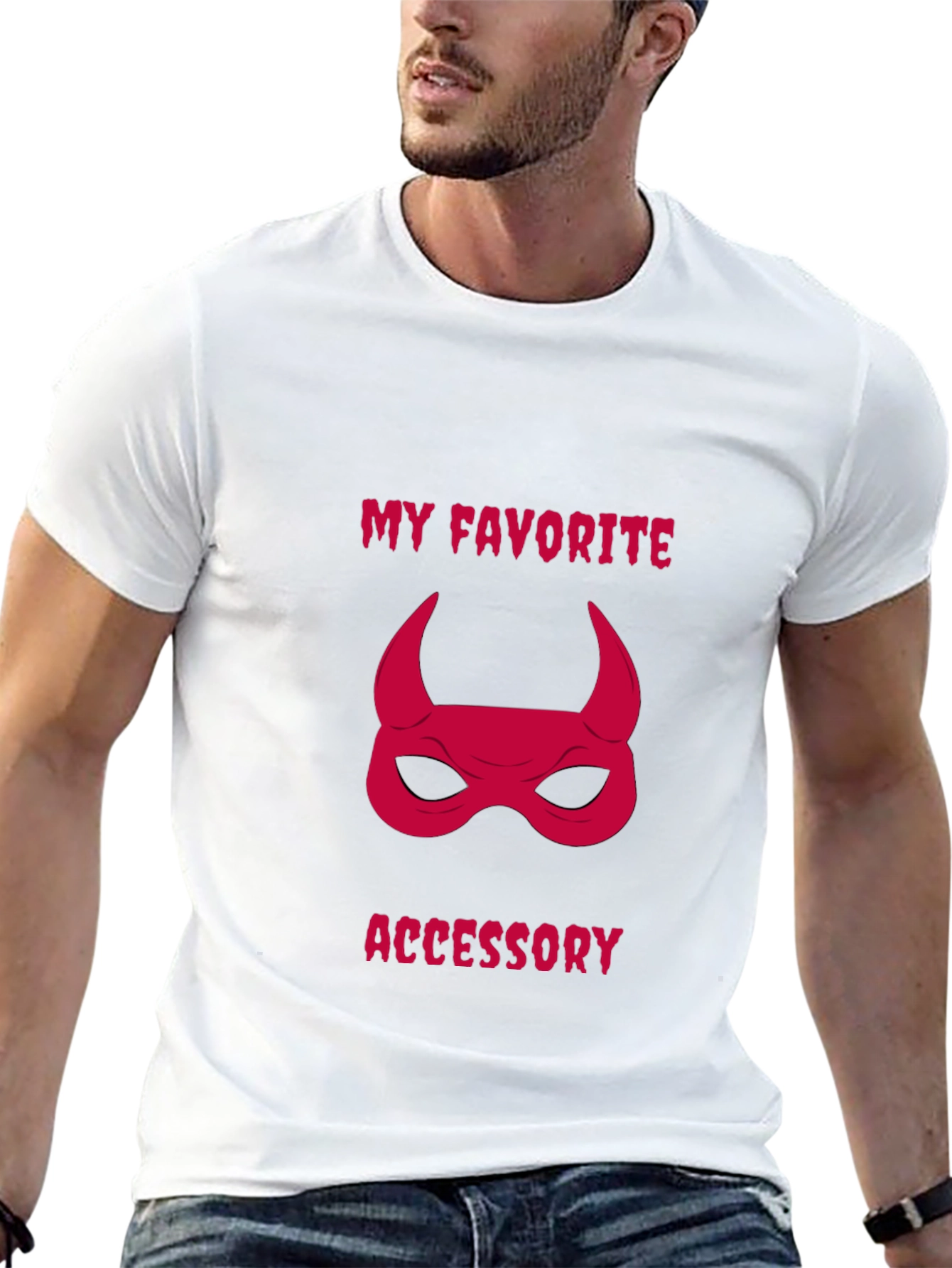 My Favorite Accessory Devil Mask Graphic Tee