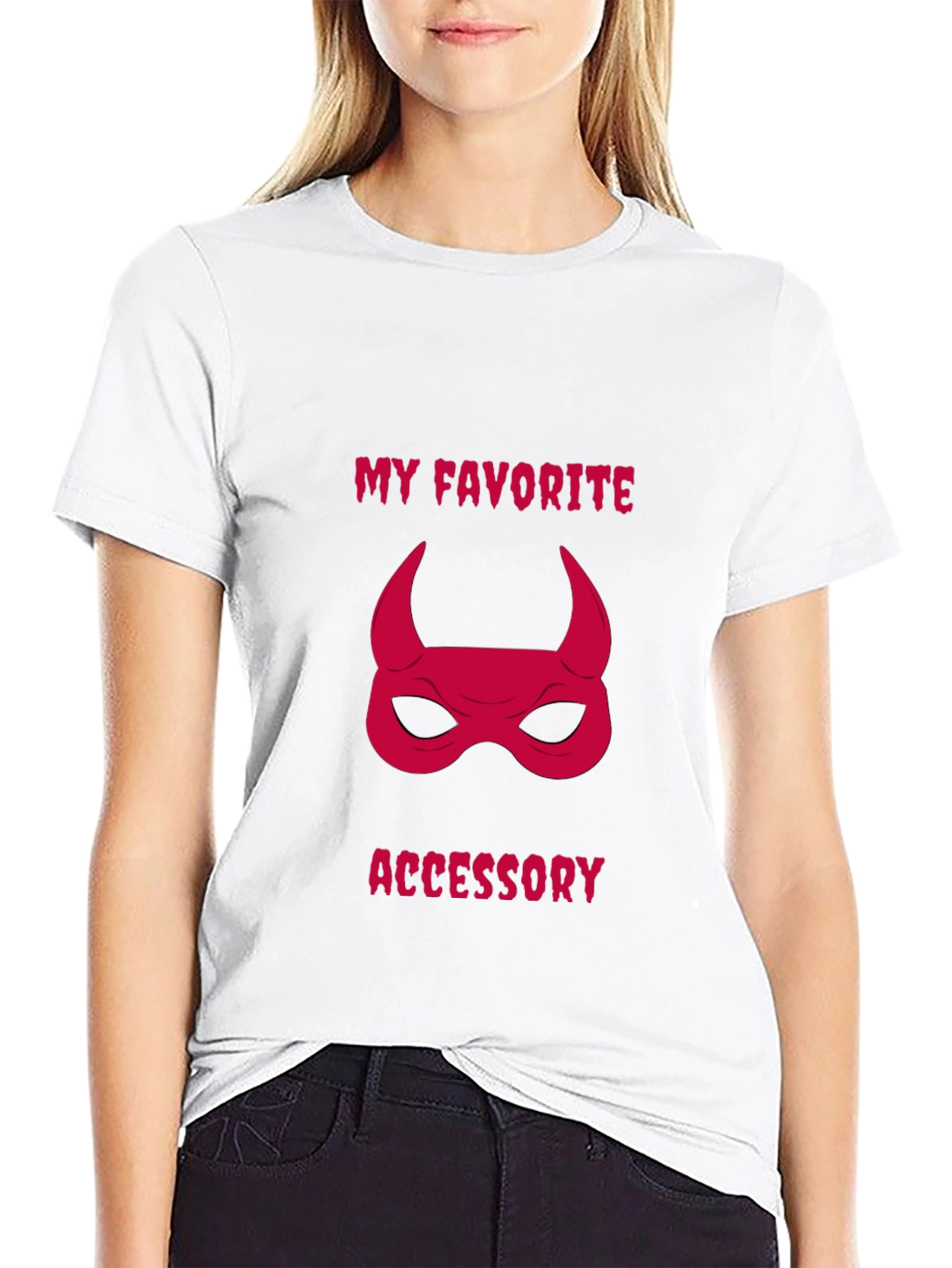 My Favorite Accessory Devil Mask Graphic Tee