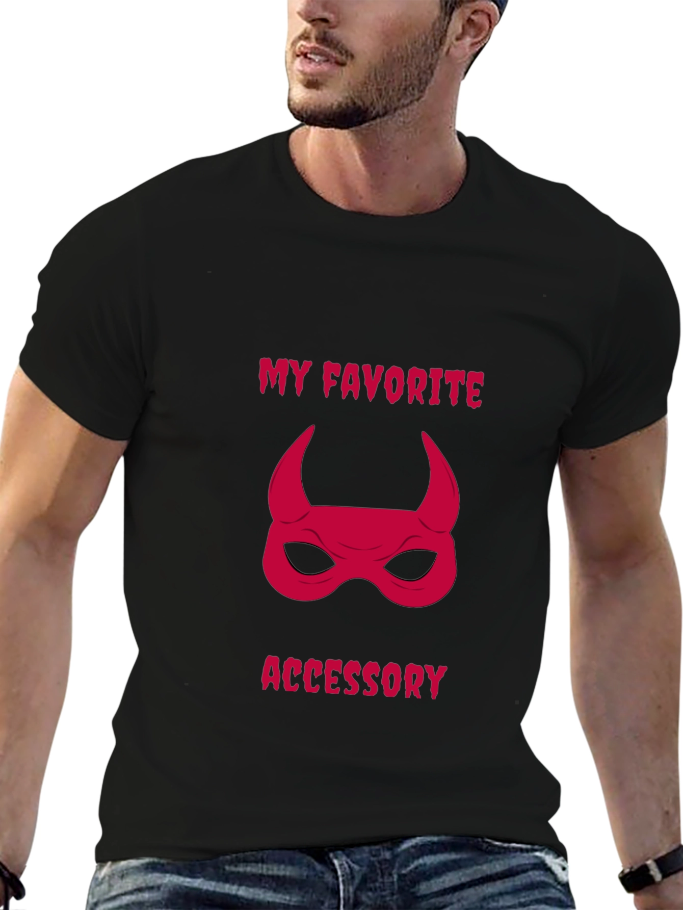 My Favorite Accessory Devil Mask Graphic Tee