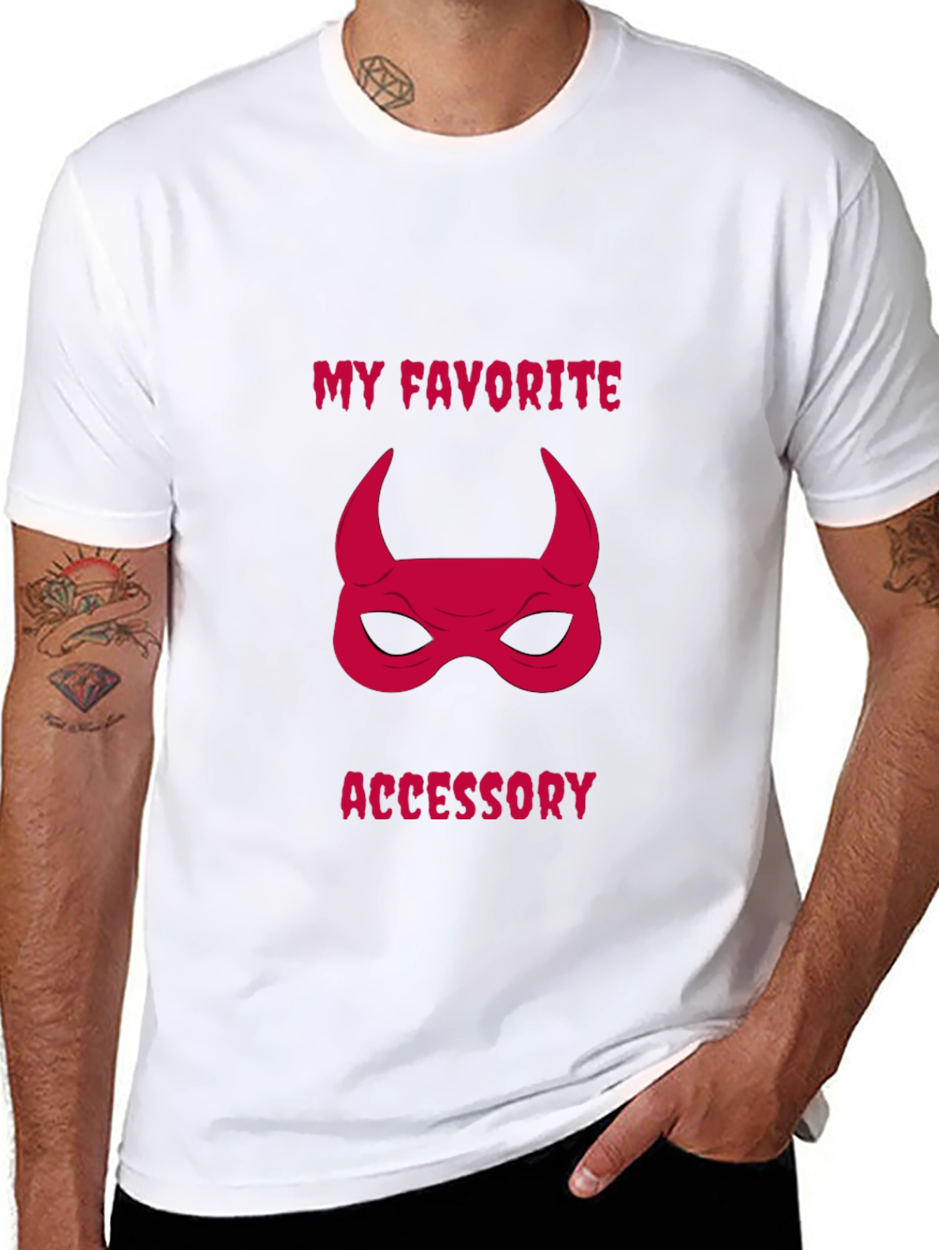 My Favorite Accessory Devil Mask Graphic Tee
