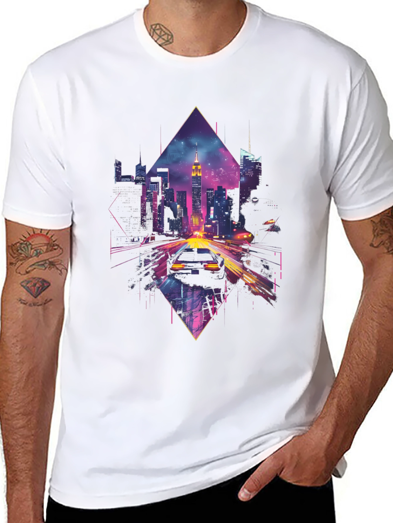 Cyberpunk City Drive T-Shirt
