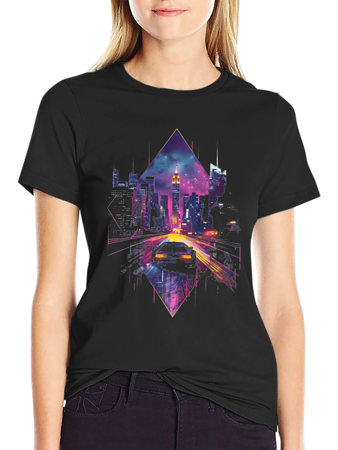 Cyberpunk City Drive T-Shirt