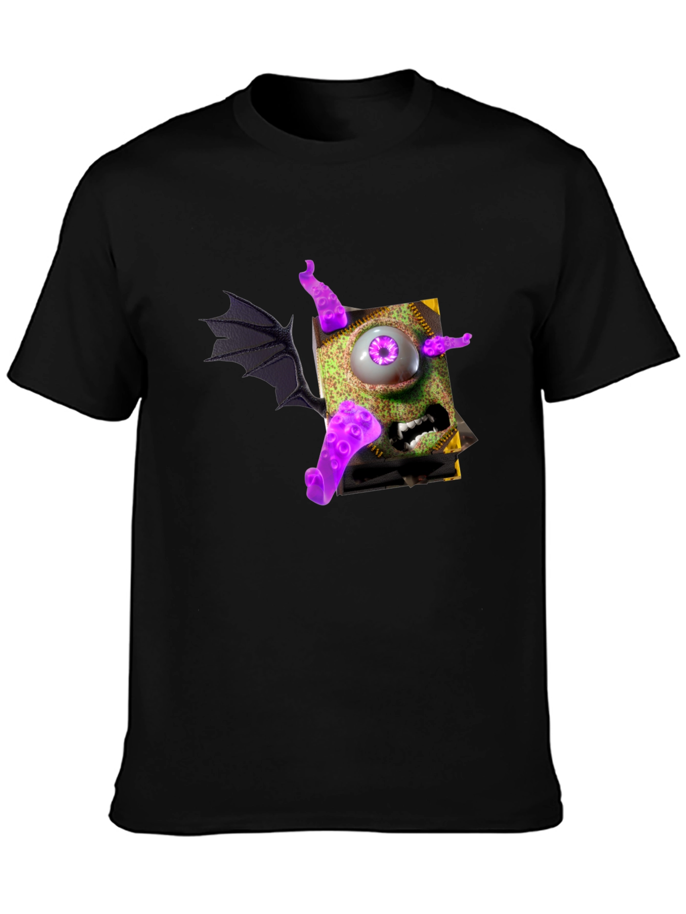 Monster Book T-Shirt - Purple Eye Tentacles Wing