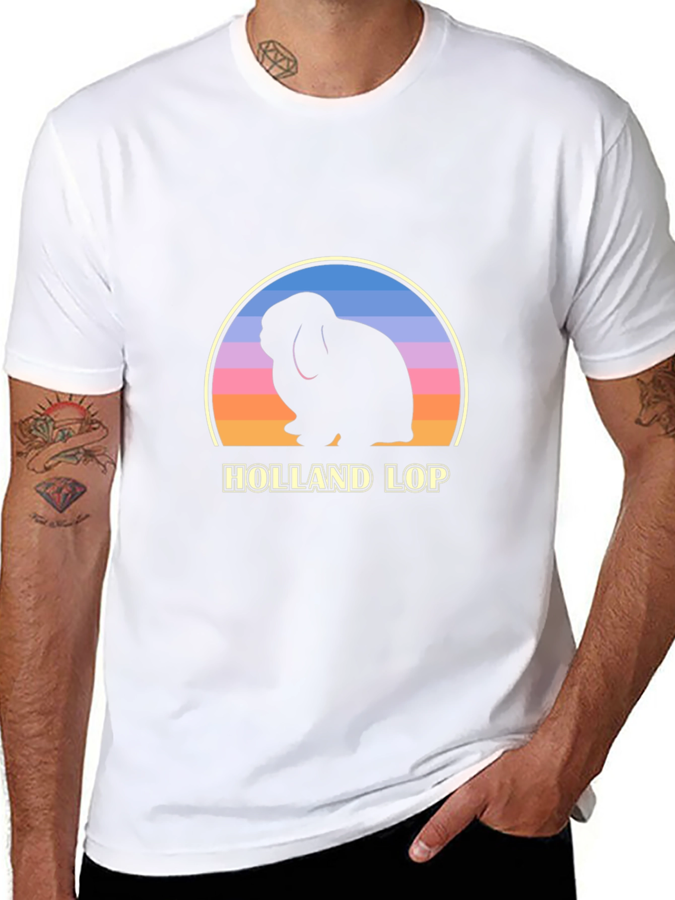 Holland Lop Rabbit Sunset T-Shirt
