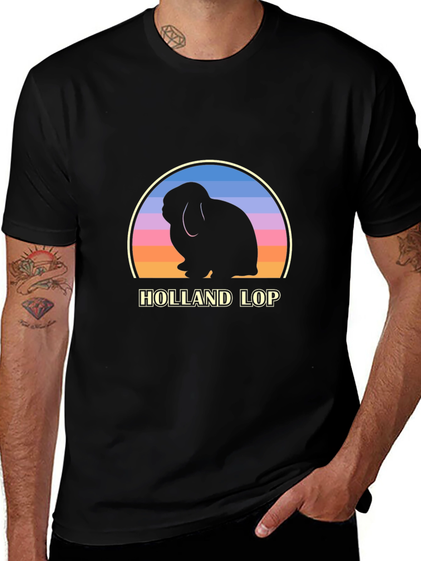 Holland Lop Rabbit Sunset T-Shirt