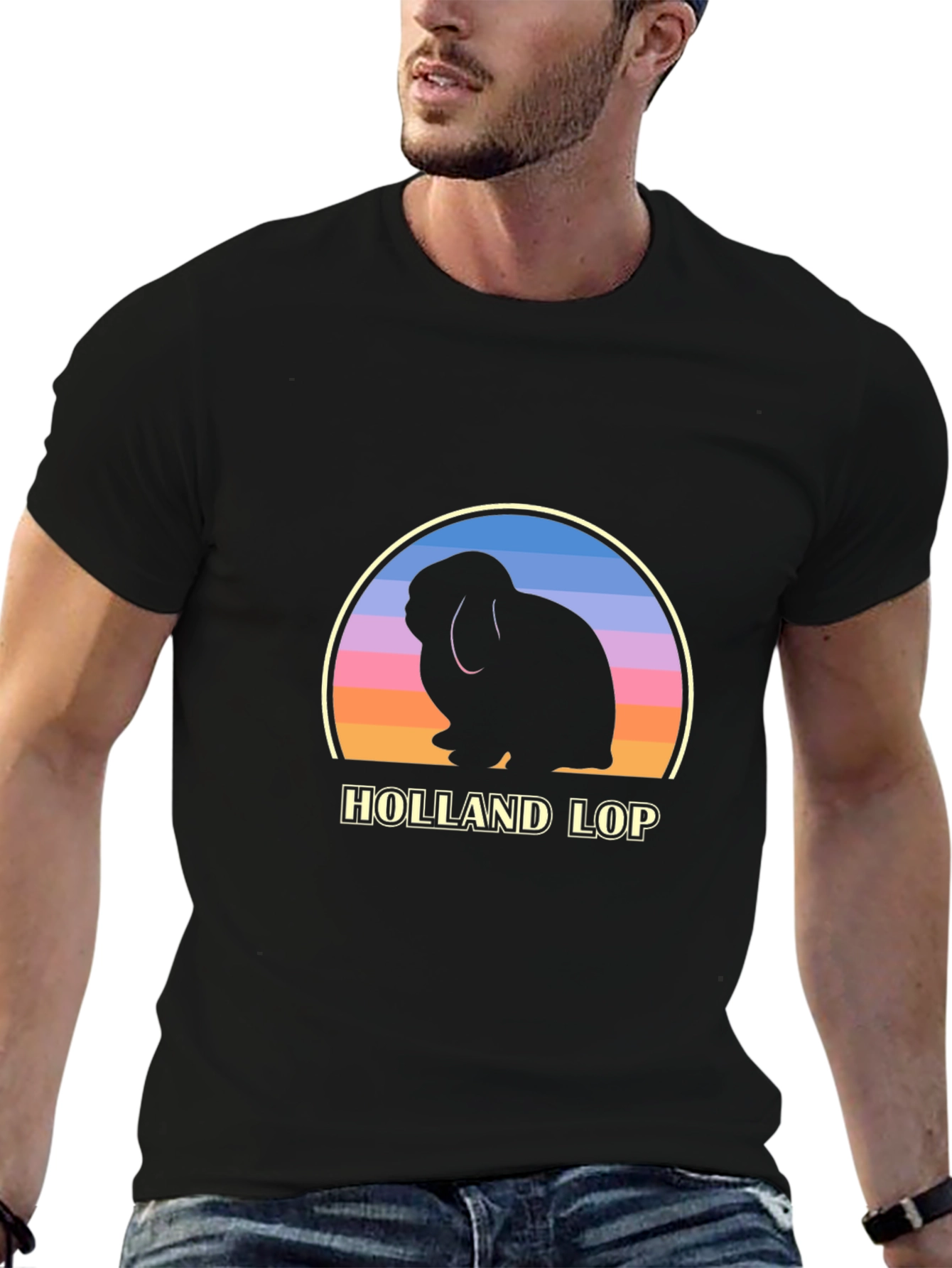 Holland Lop Rabbit Sunset T-Shirt