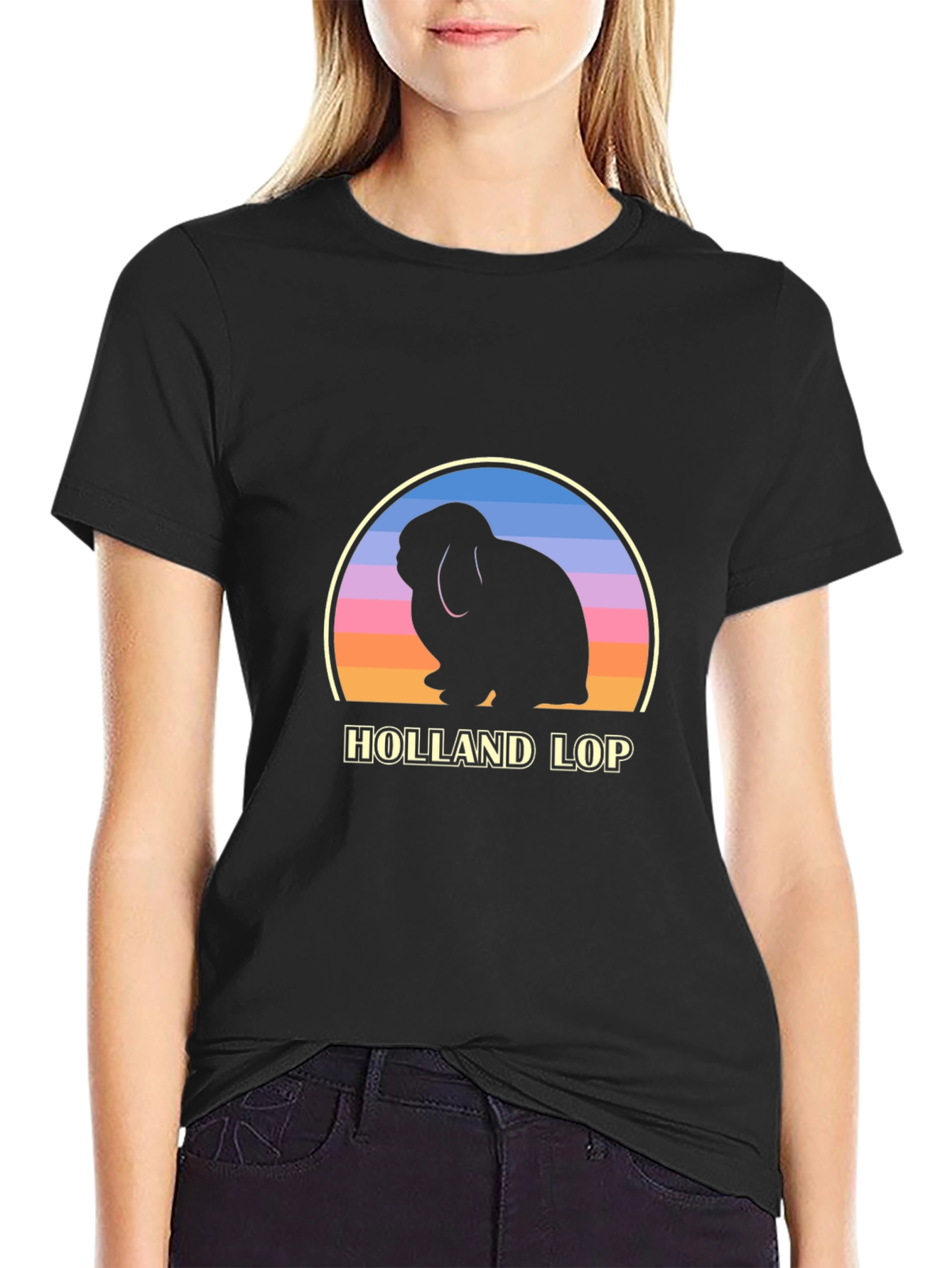 Holland Lop Rabbit Sunset T-Shirt
