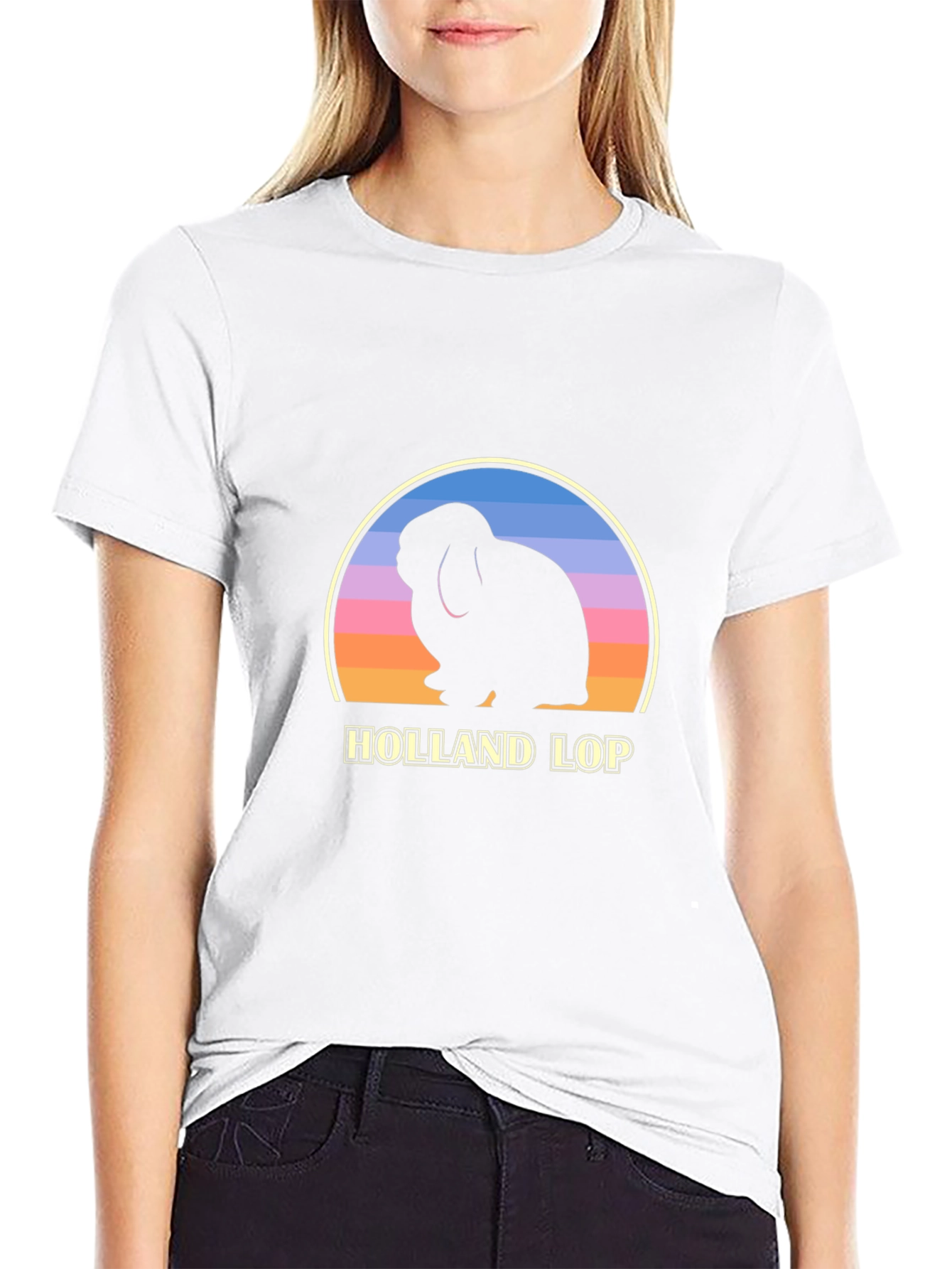Holland Lop Rabbit Sunset T-Shirt