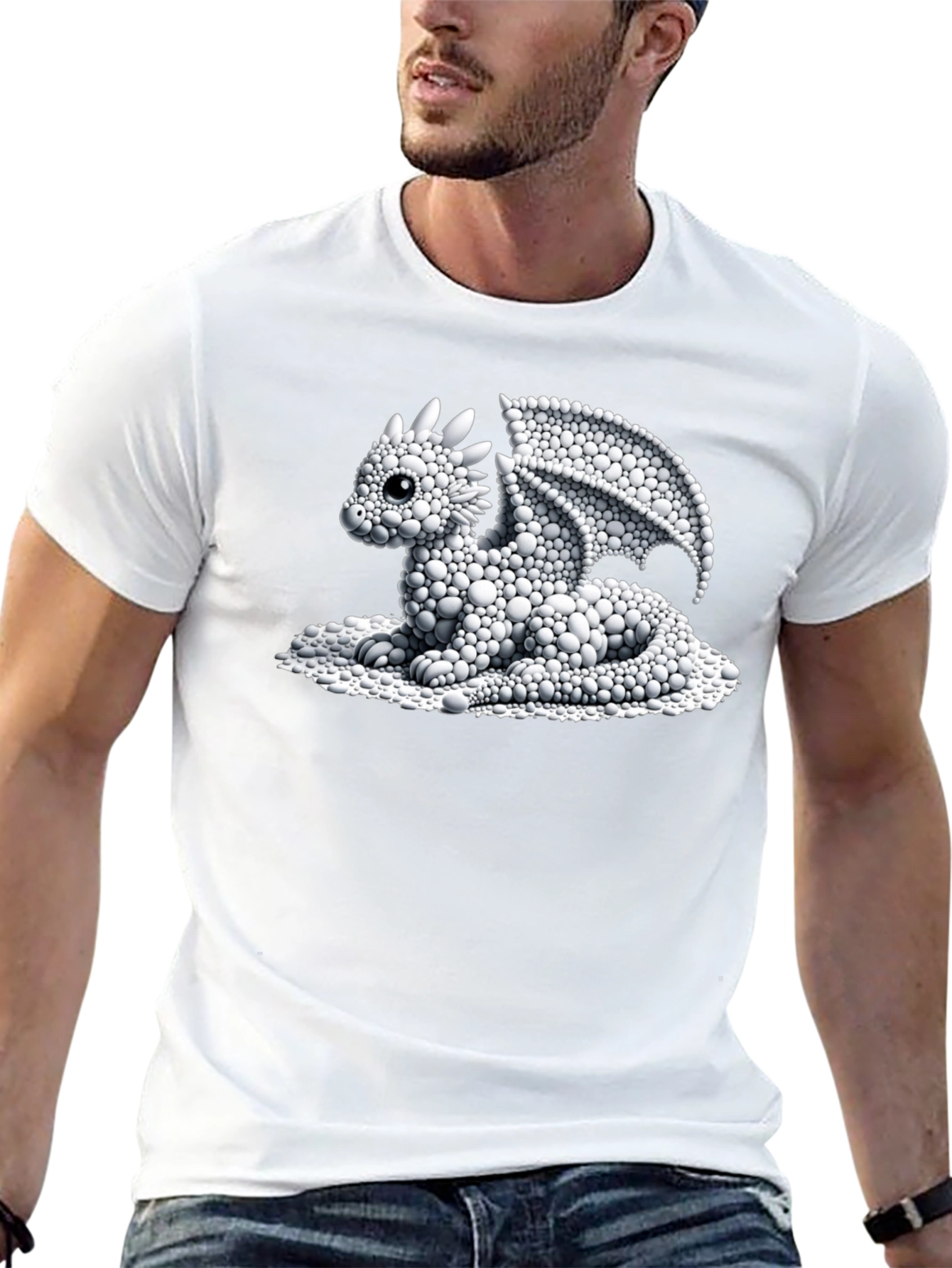 Dragon Bubble Art Black T-Shirt
