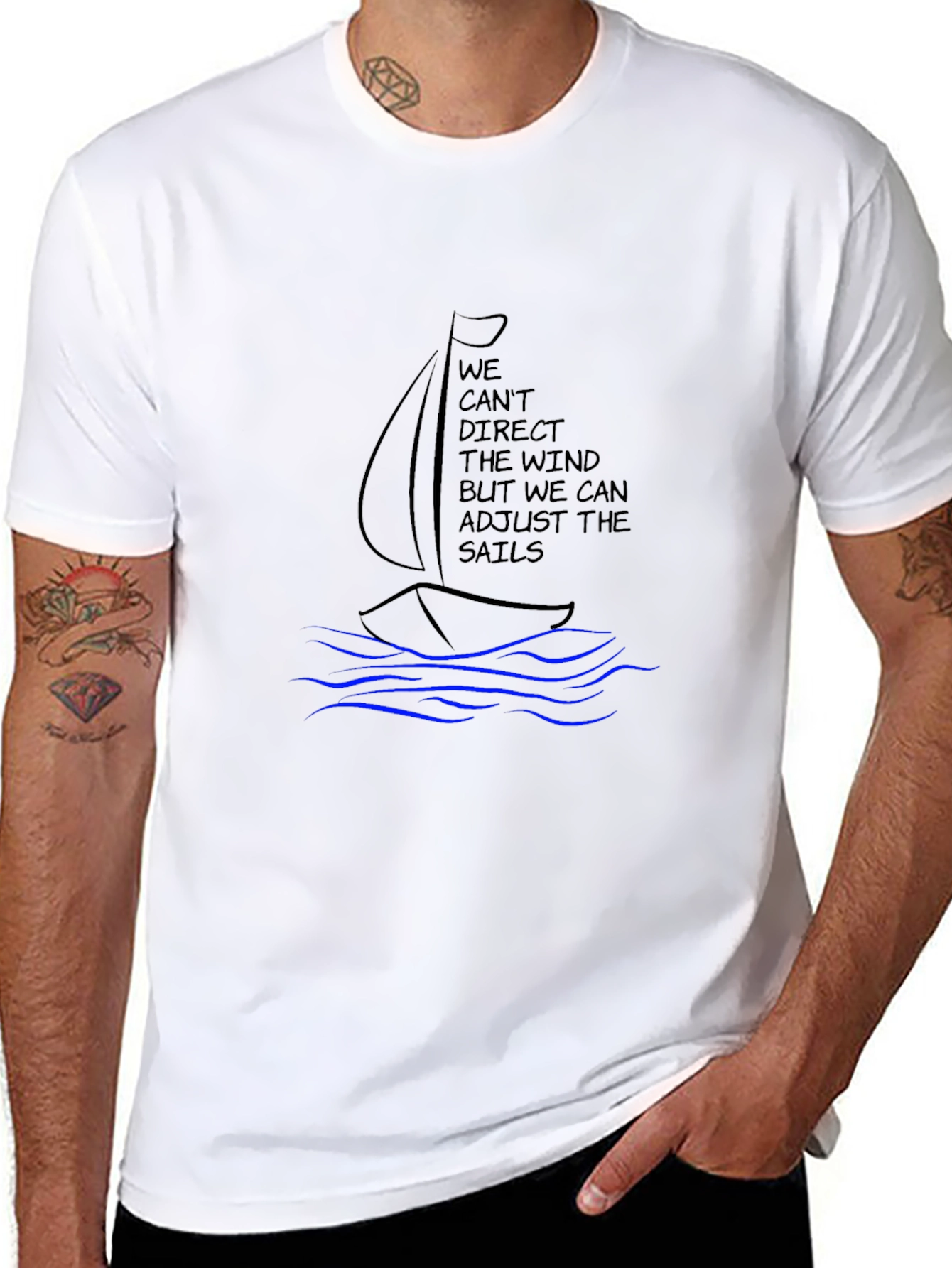 Sailing Quote Graphic Tee - Adjust Your Sails