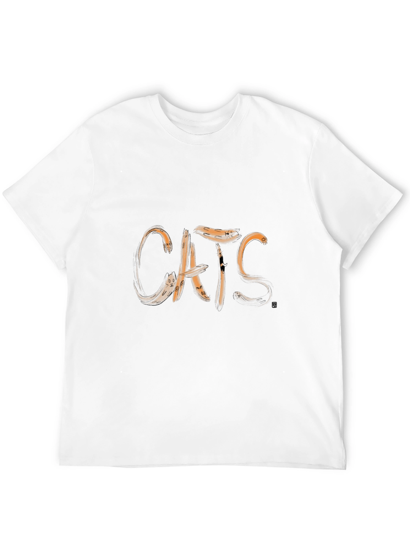 CATS Graphic Tee - Artistic Brushstroke Design