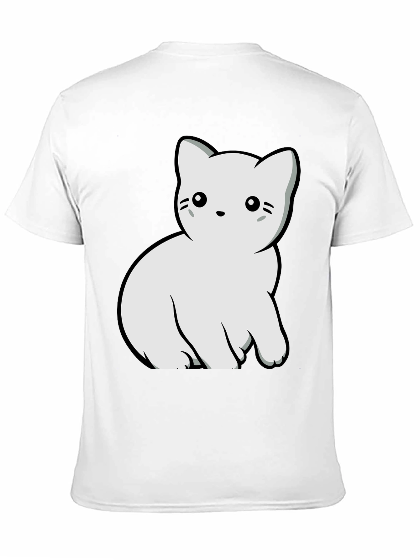 Cute Cat Graphic T-Shirt - Black Cotton Blend Tee