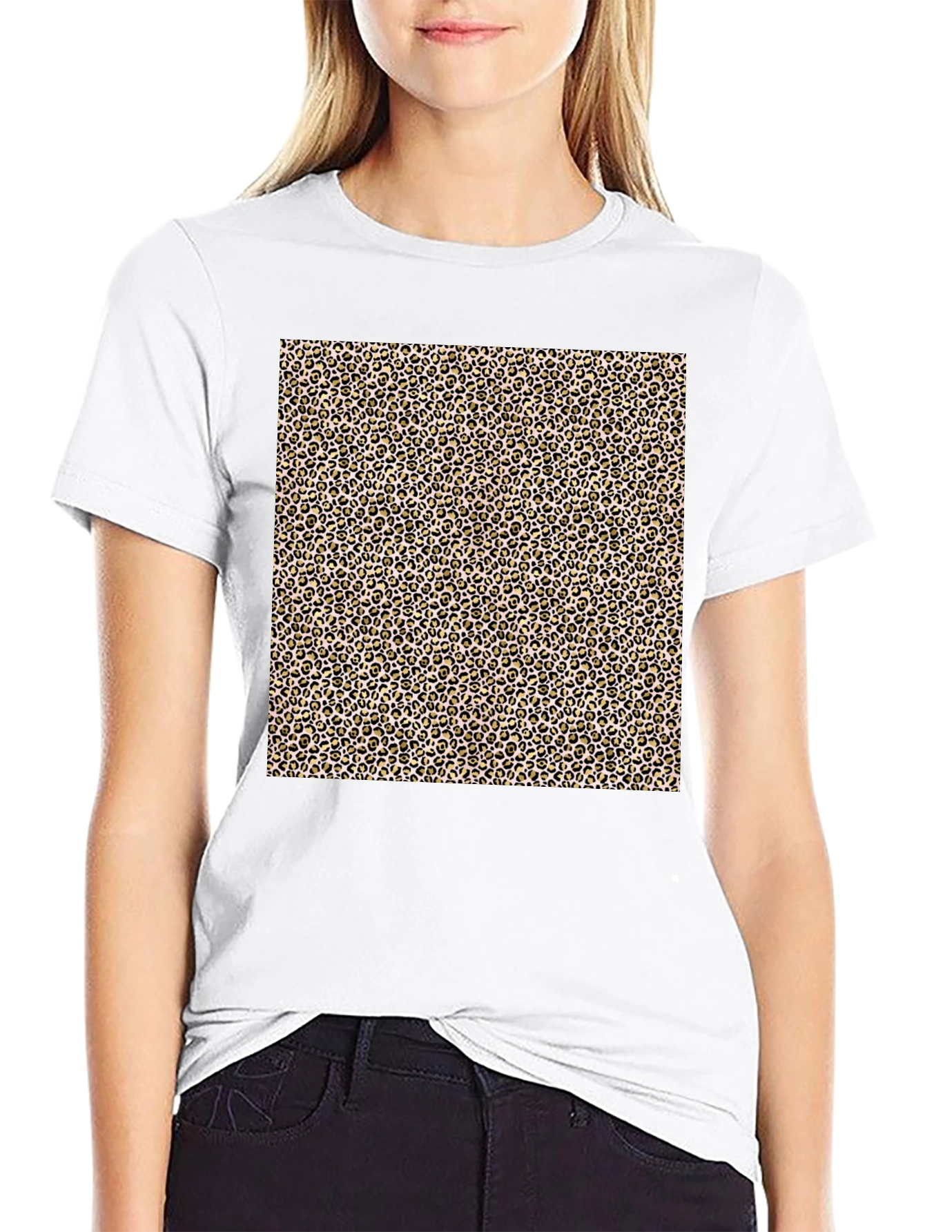 Leopard Print Graphic Tee - Mens Black T-Shirt