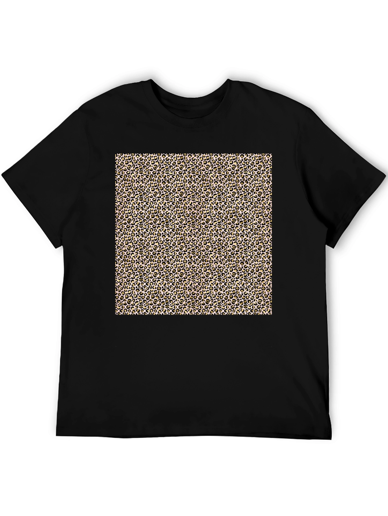 Leopard Print Graphic Tee - Mens Black T-Shirt