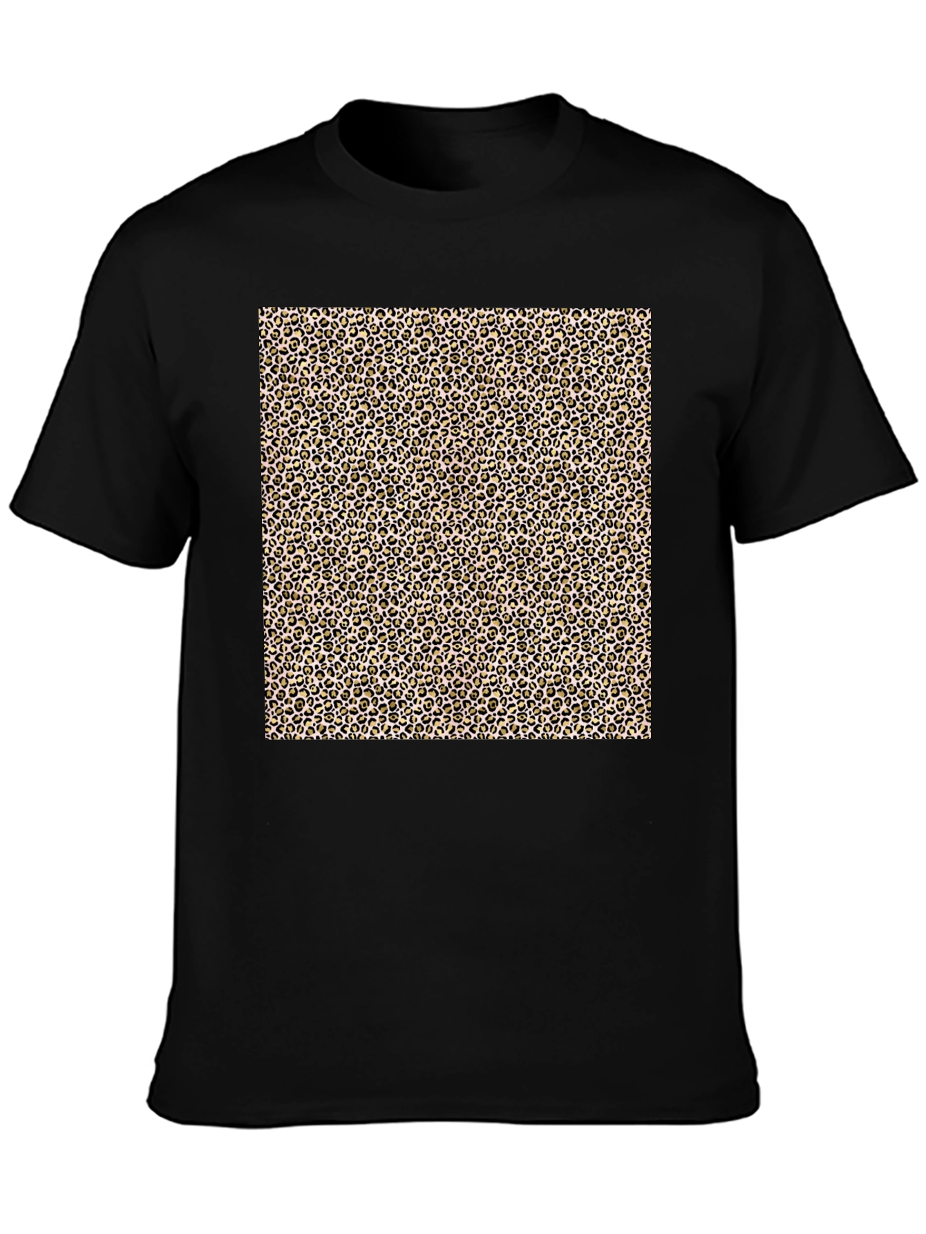 Leopard Print Graphic Tee - Mens Black T-Shirt