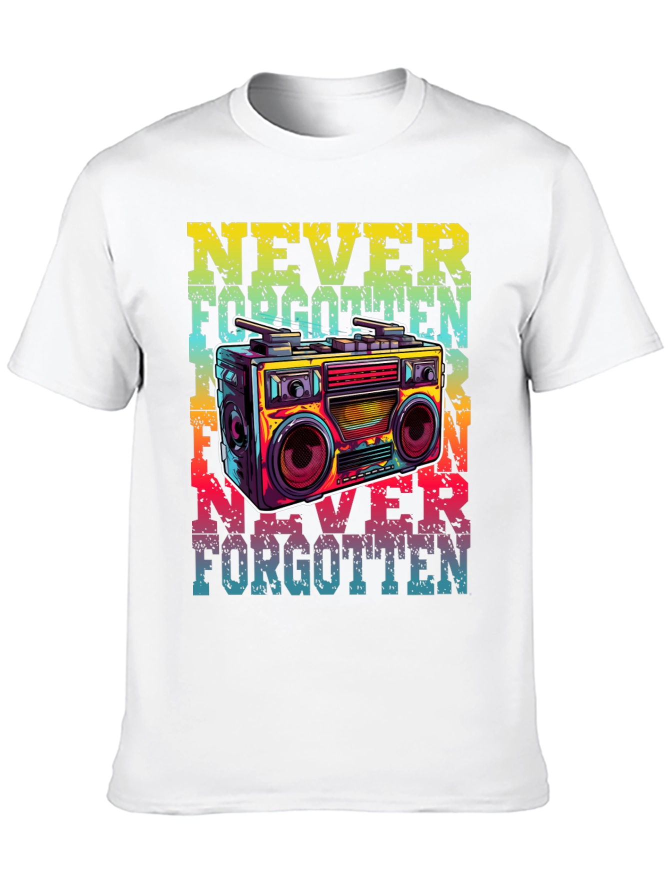 Retro Boombox Graphic T-Shirt - Never Forgotten Tee