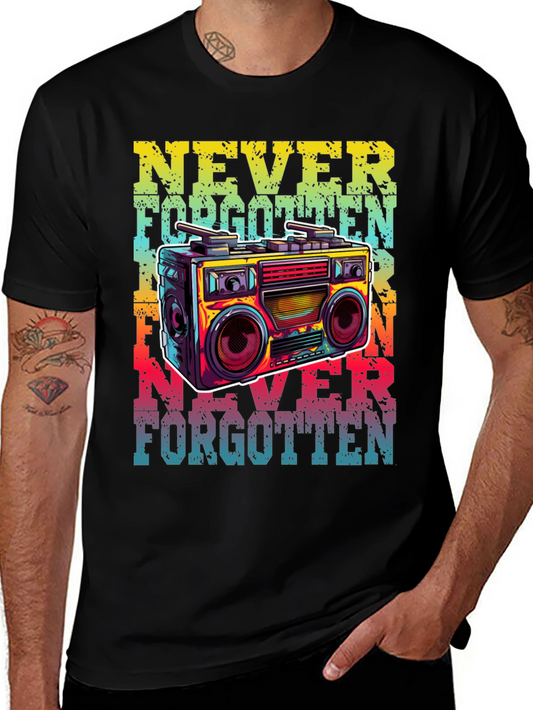 Retro Boombox Graphic T-Shirt - Never Forgotten Tee