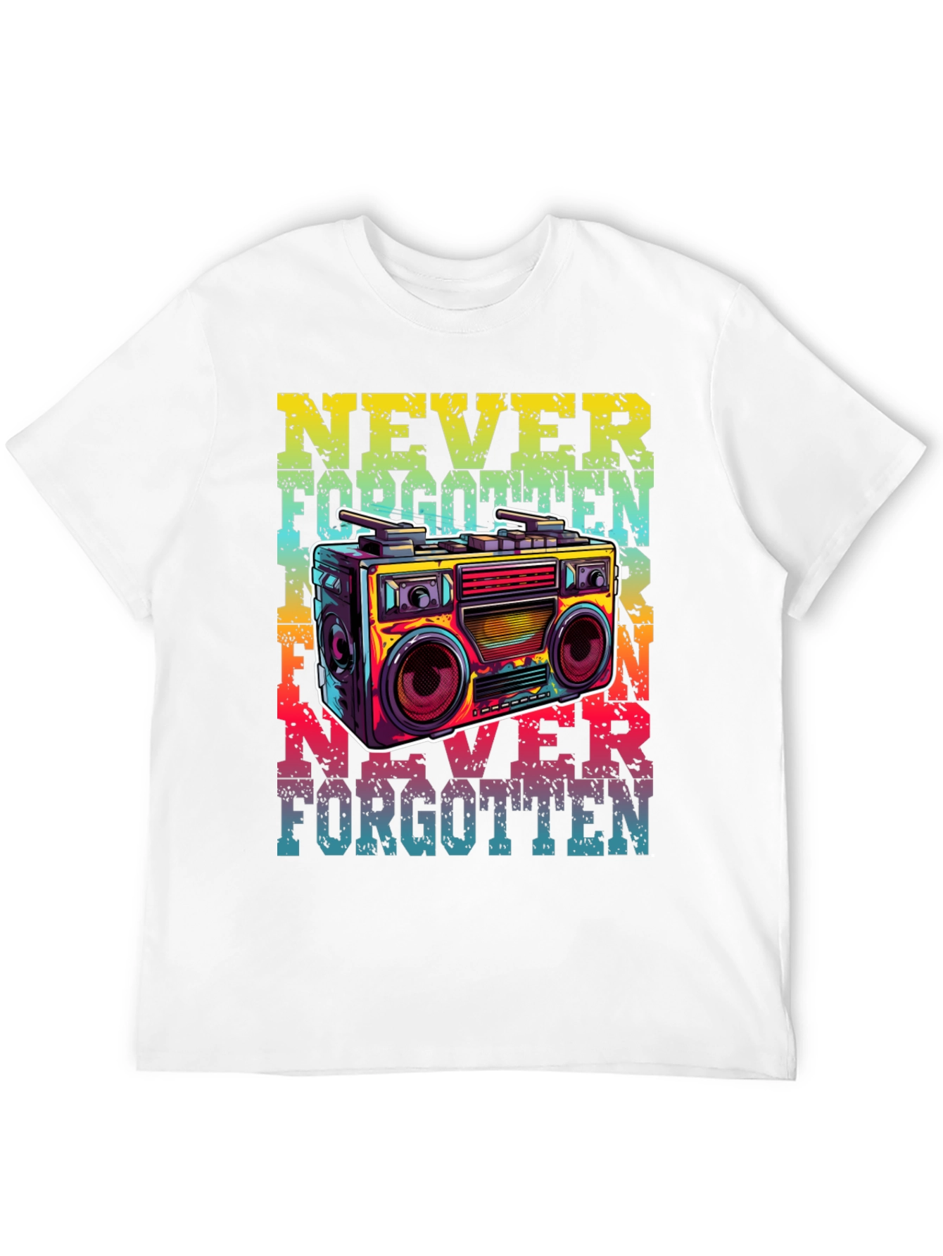 Retro Boombox Graphic T-Shirt - Never Forgotten Tee