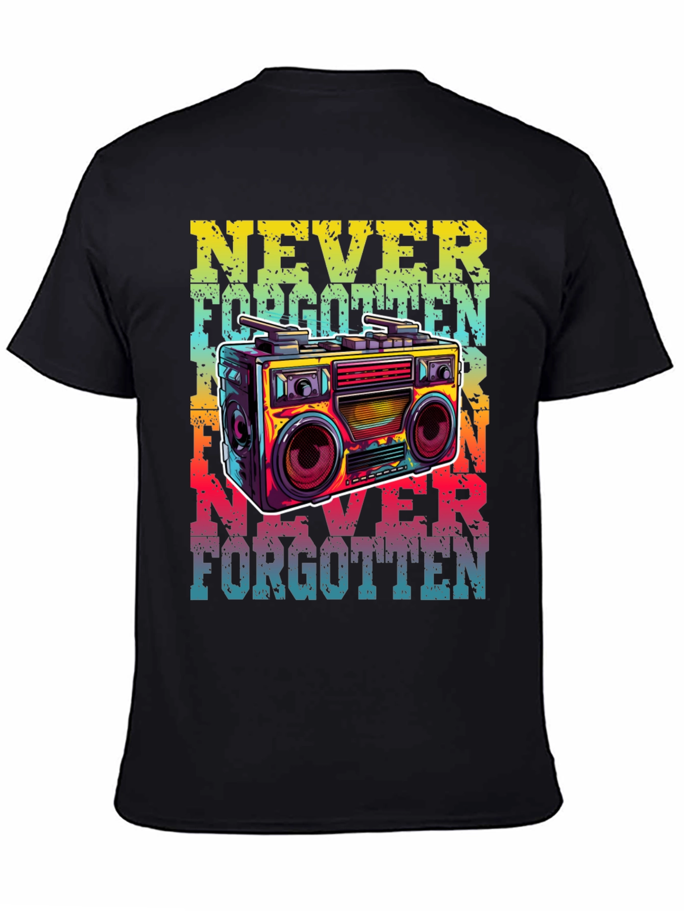Retro Boombox Graphic T-Shirt - Never Forgotten Tee
