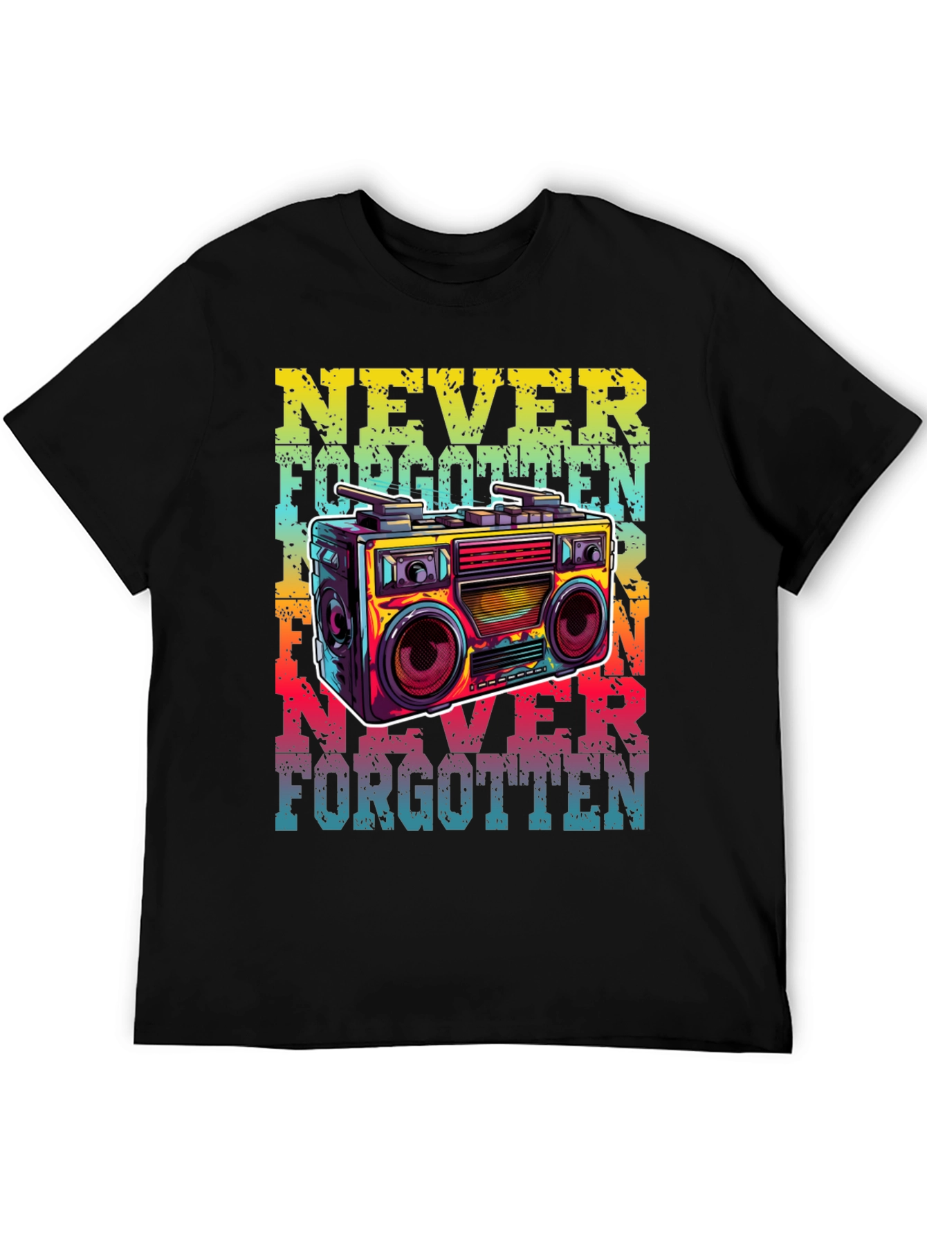 Retro Boombox Graphic T-Shirt - Never Forgotten Tee