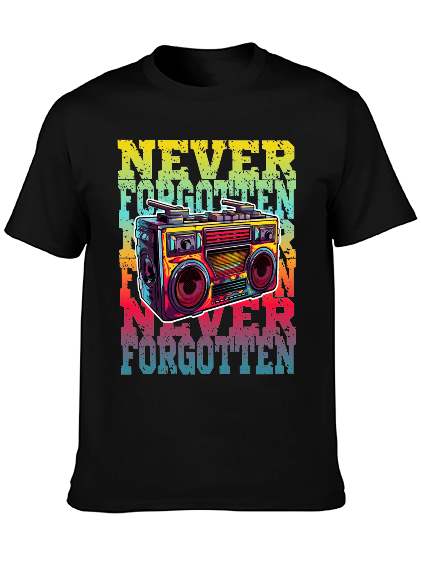 Retro Boombox Graphic T-Shirt - Never Forgotten Tee