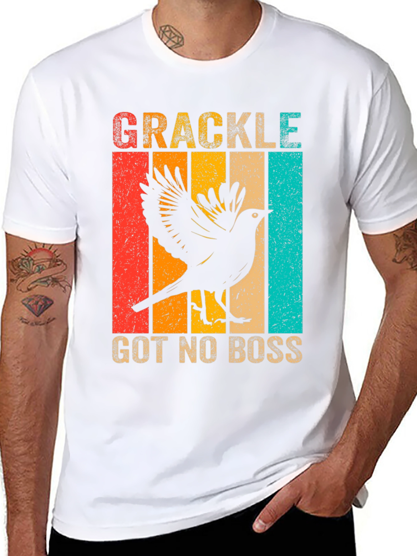 Grackle Got No Boss Tee Retro Bird Lover Shirt