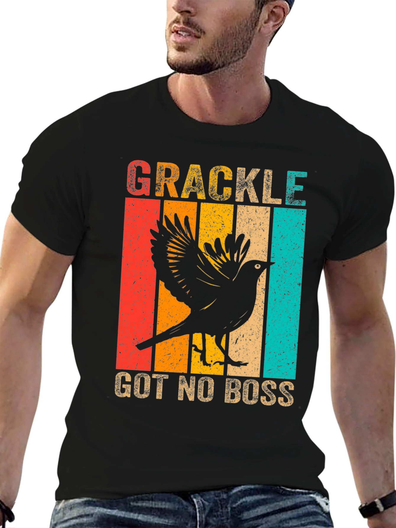 Grackle Got No Boss Tee Retro Bird Lover Shirt