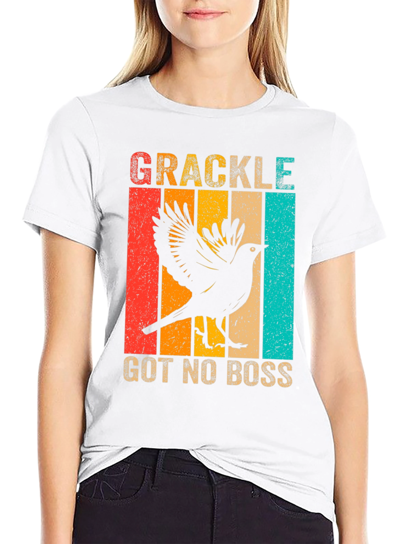 Grackle Got No Boss Tee Retro Bird Lover Shirt