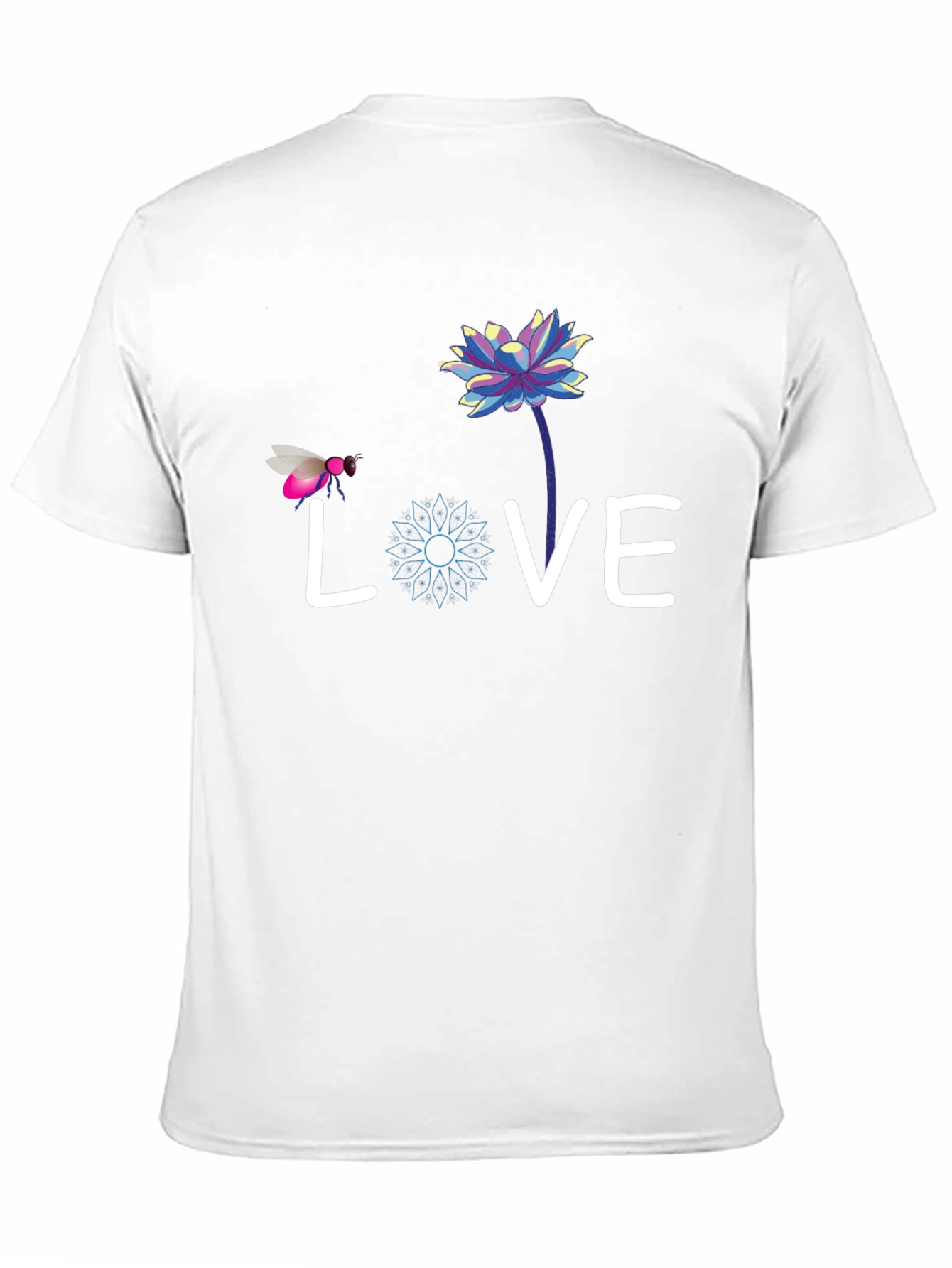 Love Bee Lotus Graphic Tee - Black Cotton