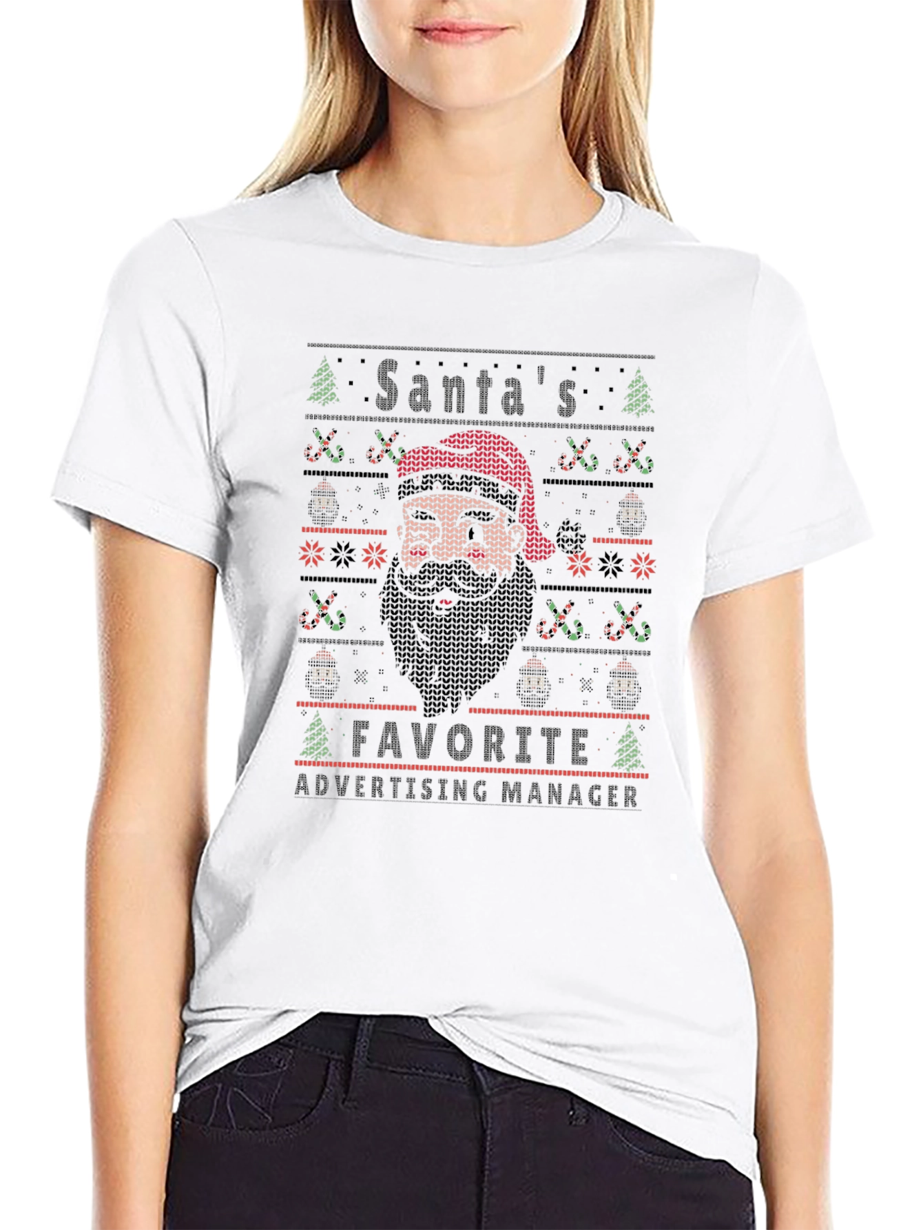 Santas Favorite Advertising Manager Ugly Christmas T-Shirt