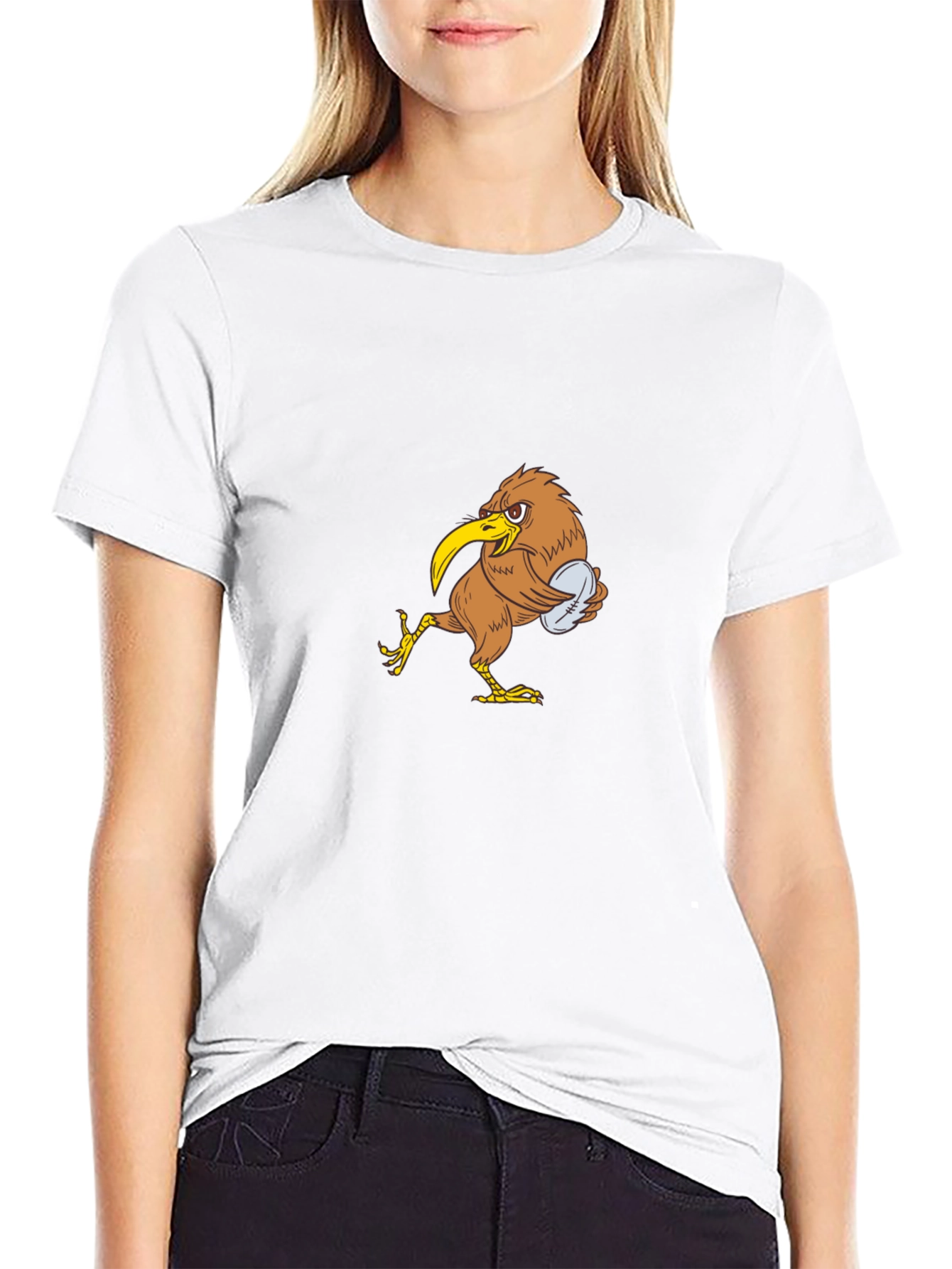 Kiwi Bird Rugby T-Shirt - Black Cotton Tee