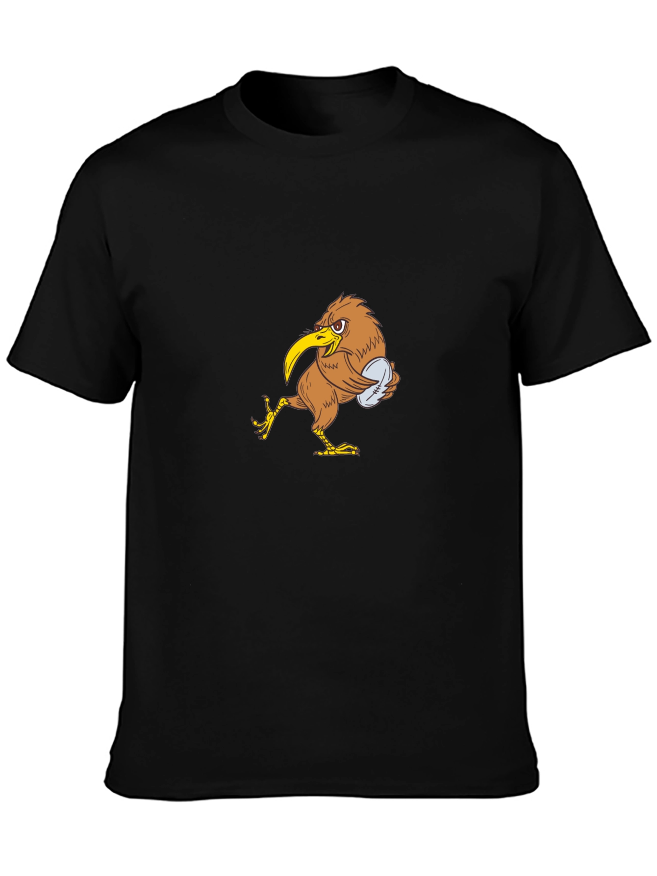 Kiwi Bird Rugby T-Shirt - Black Cotton Tee