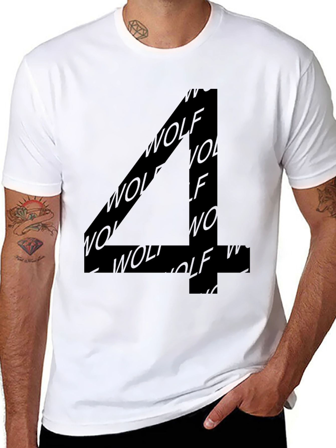 Wolf Number Four Black Graphic T-Shirt