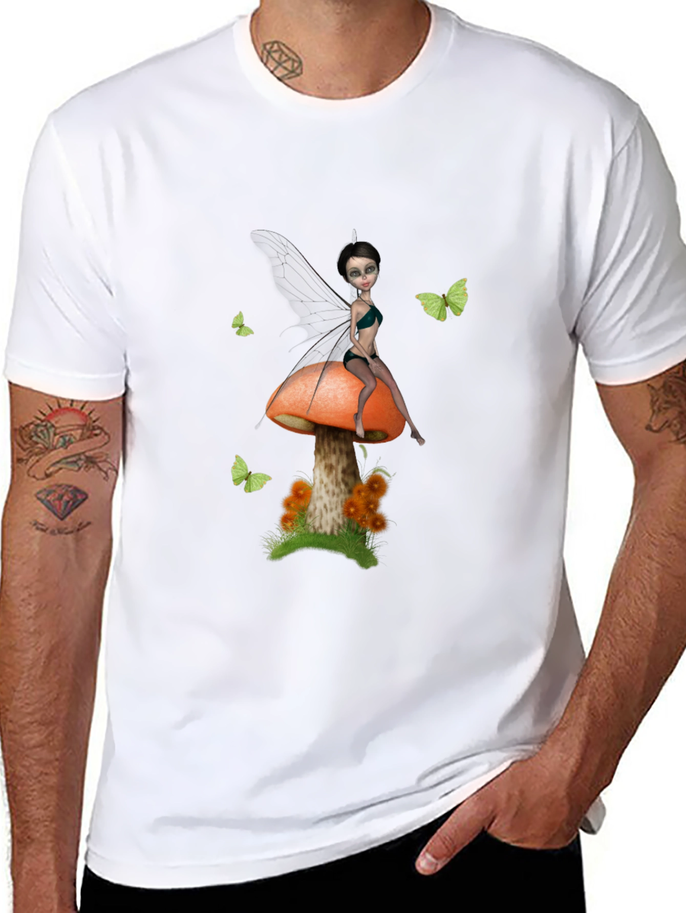 Fairy on Mushroom Graphic T-Shirt