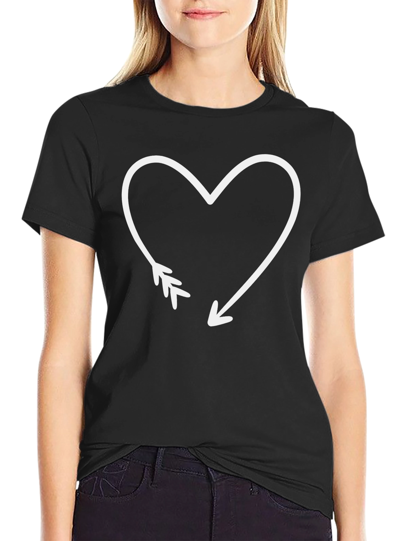 Heart Arrow Graphic Tee - Trendy Love Shirt