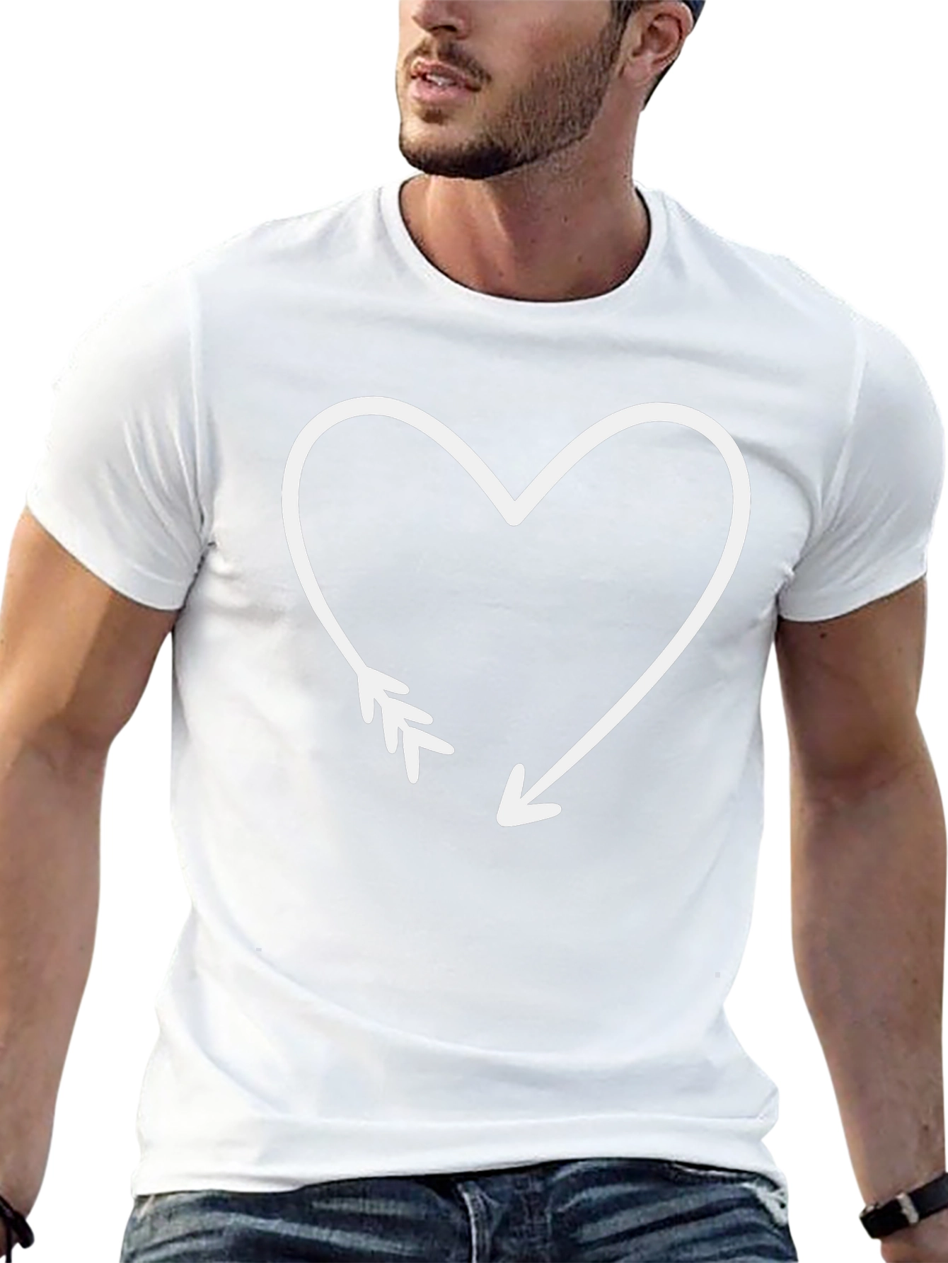 Heart Arrow Graphic Tee - Trendy Love Shirt