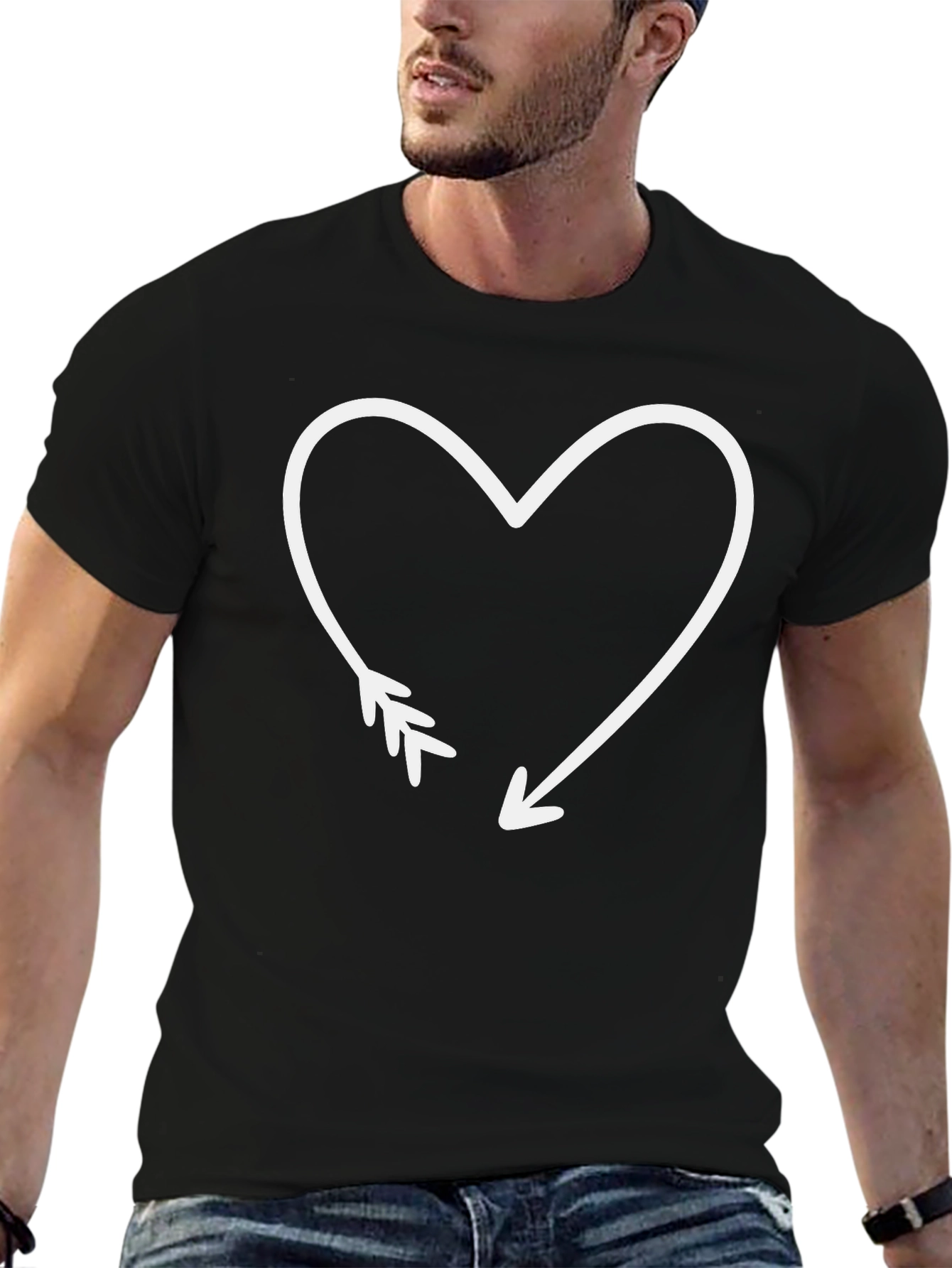Heart Arrow Graphic Tee - Trendy Love Shirt