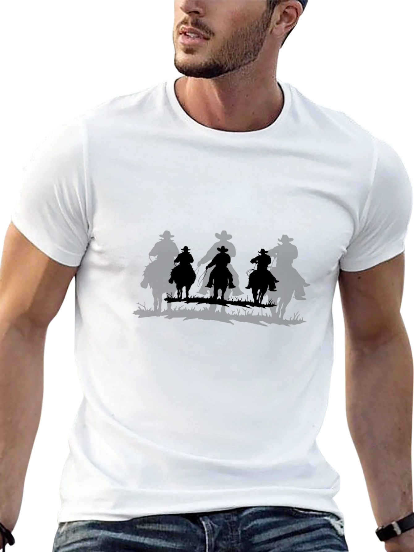 Western Silhouette T-Shirt - Ride into the Sunset!