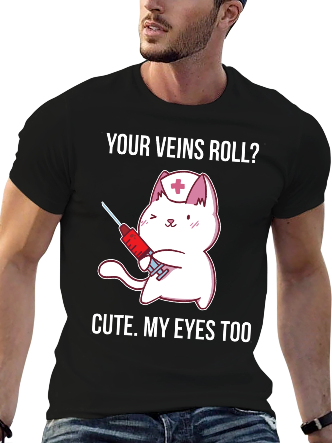 Cute Nurse Cat T-Shirt