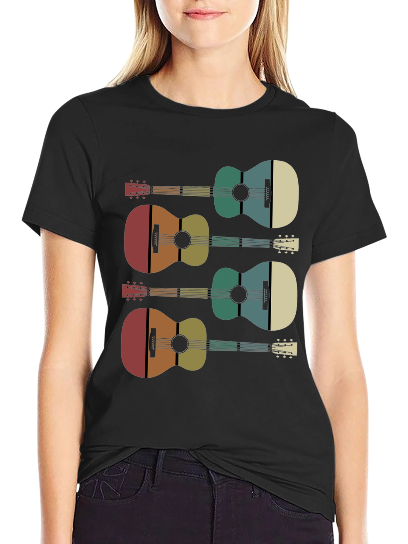 Retro Guitar Graphic Tee - Music Lover Shirt