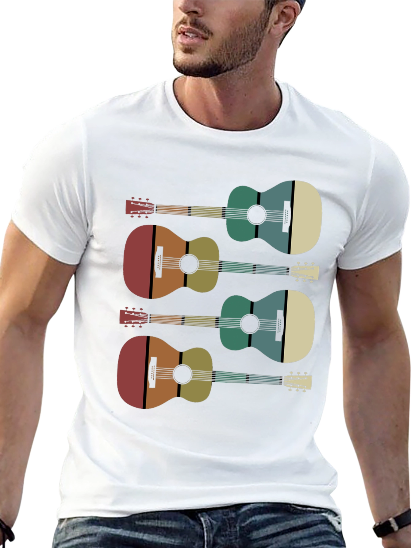 Retro Guitar Graphic Tee - Music Lover Shirt