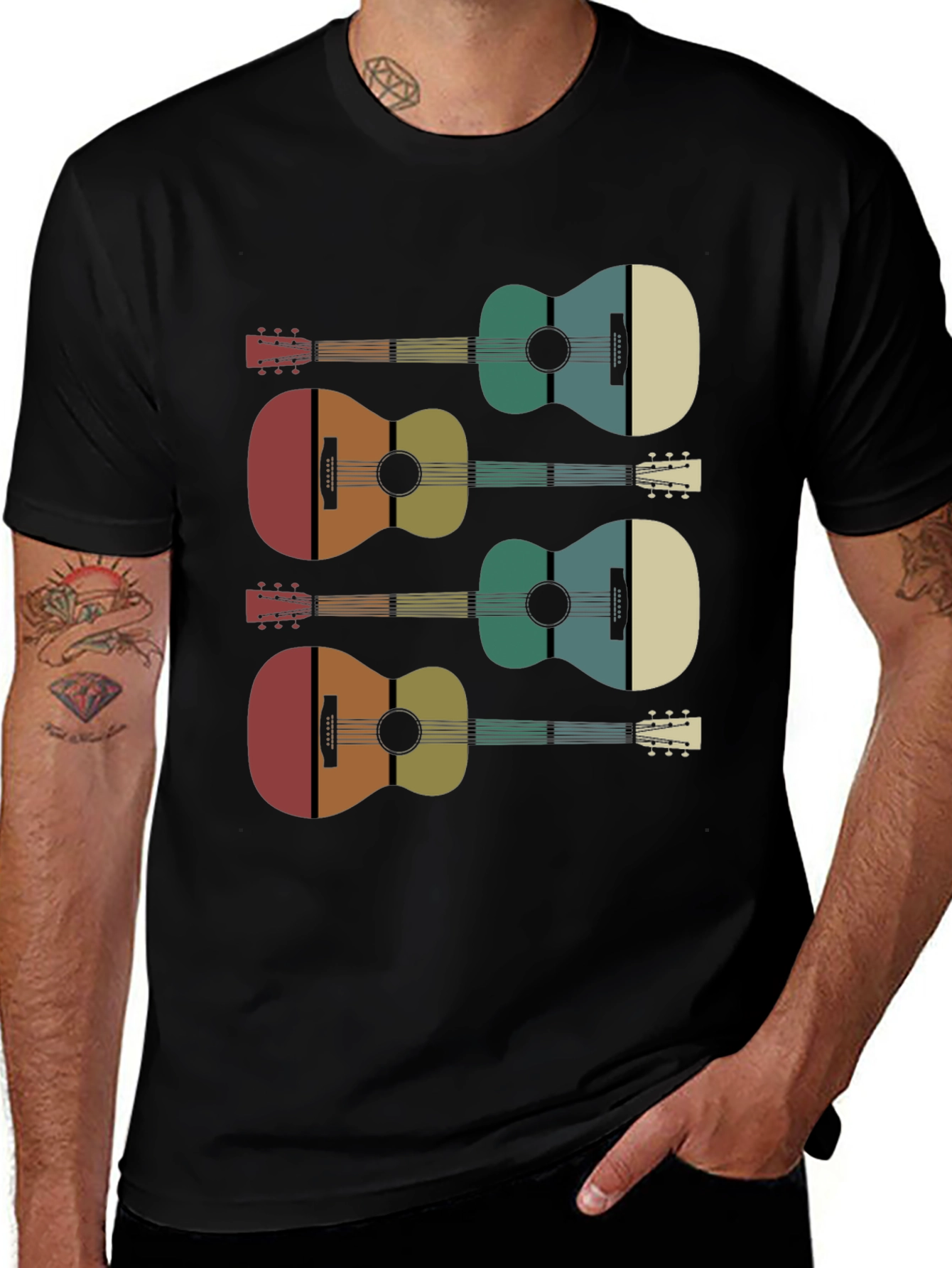 Retro Guitar Graphic Tee - Music Lover Shirt